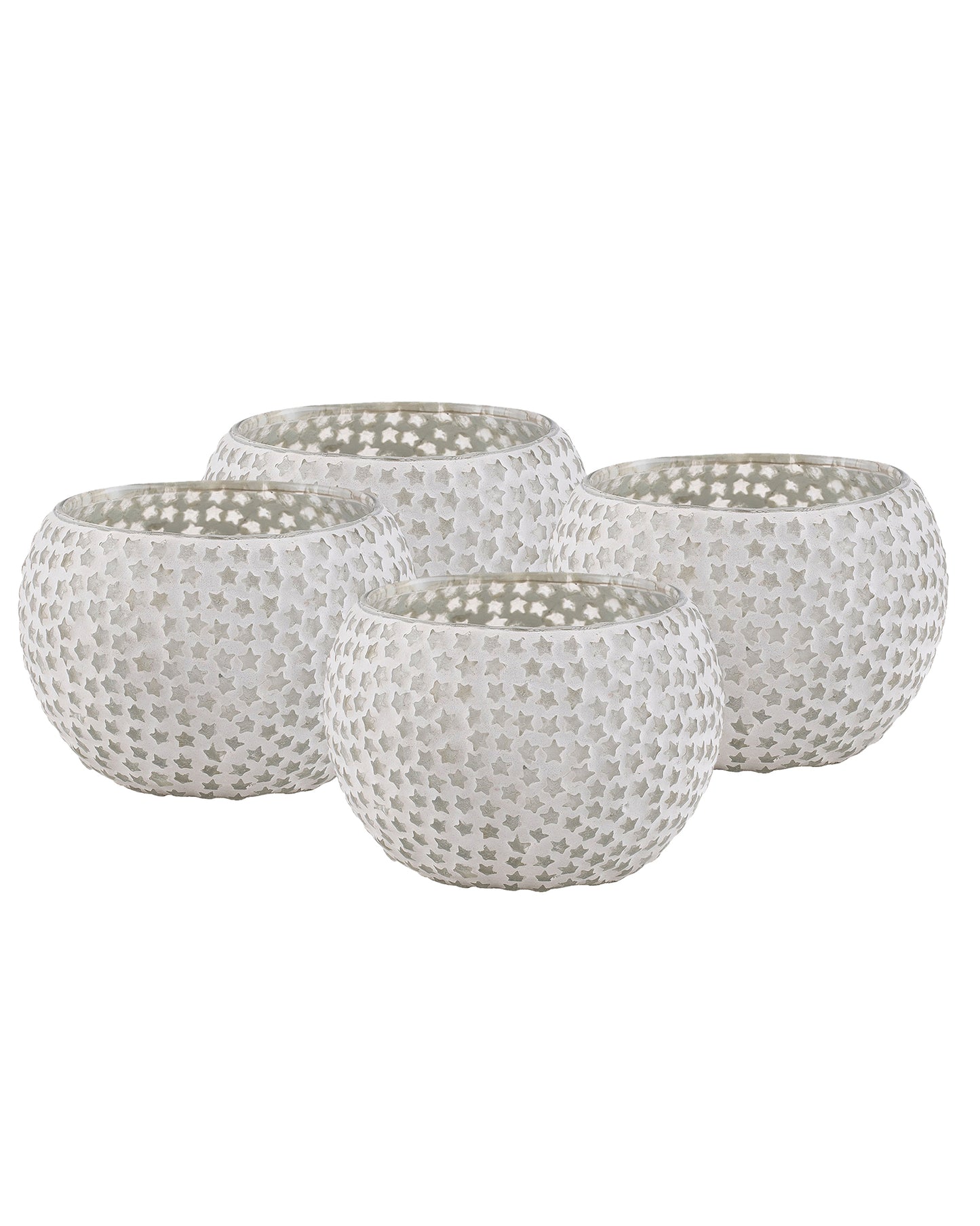 Moroccan White Glass Star Mosaic Candle Holder, Tea Light holder Votive