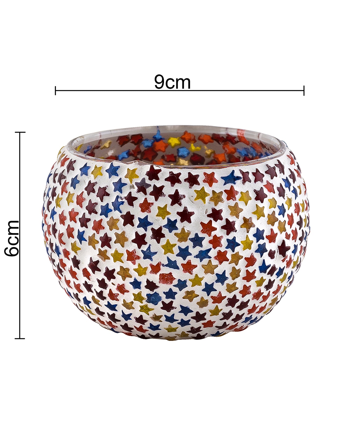 Moroccan White Glass Star Mosaic Candle Holder, Tea Light holder Votive
