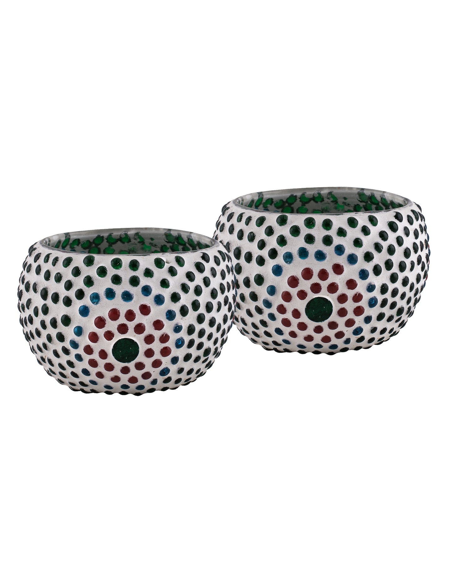 Moroccan White Glass Star Mosaic Candle Holder, Tea Light holder Votive