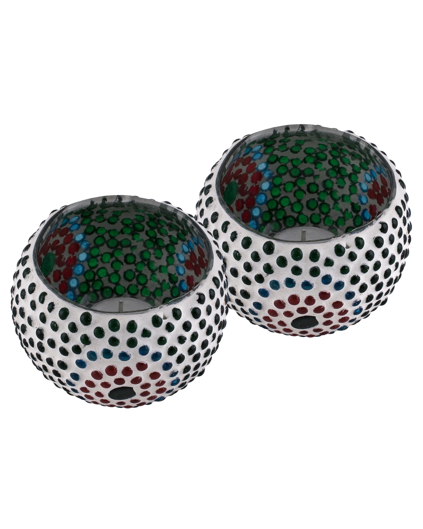 Moroccan White Glass Star Mosaic Candle Holder, Tea Light holder Votive