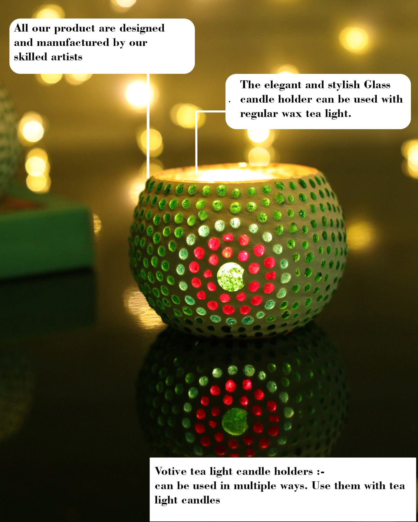 Moroccan White Glass Star Mosaic Candle Holder, Tea Light holder Votive