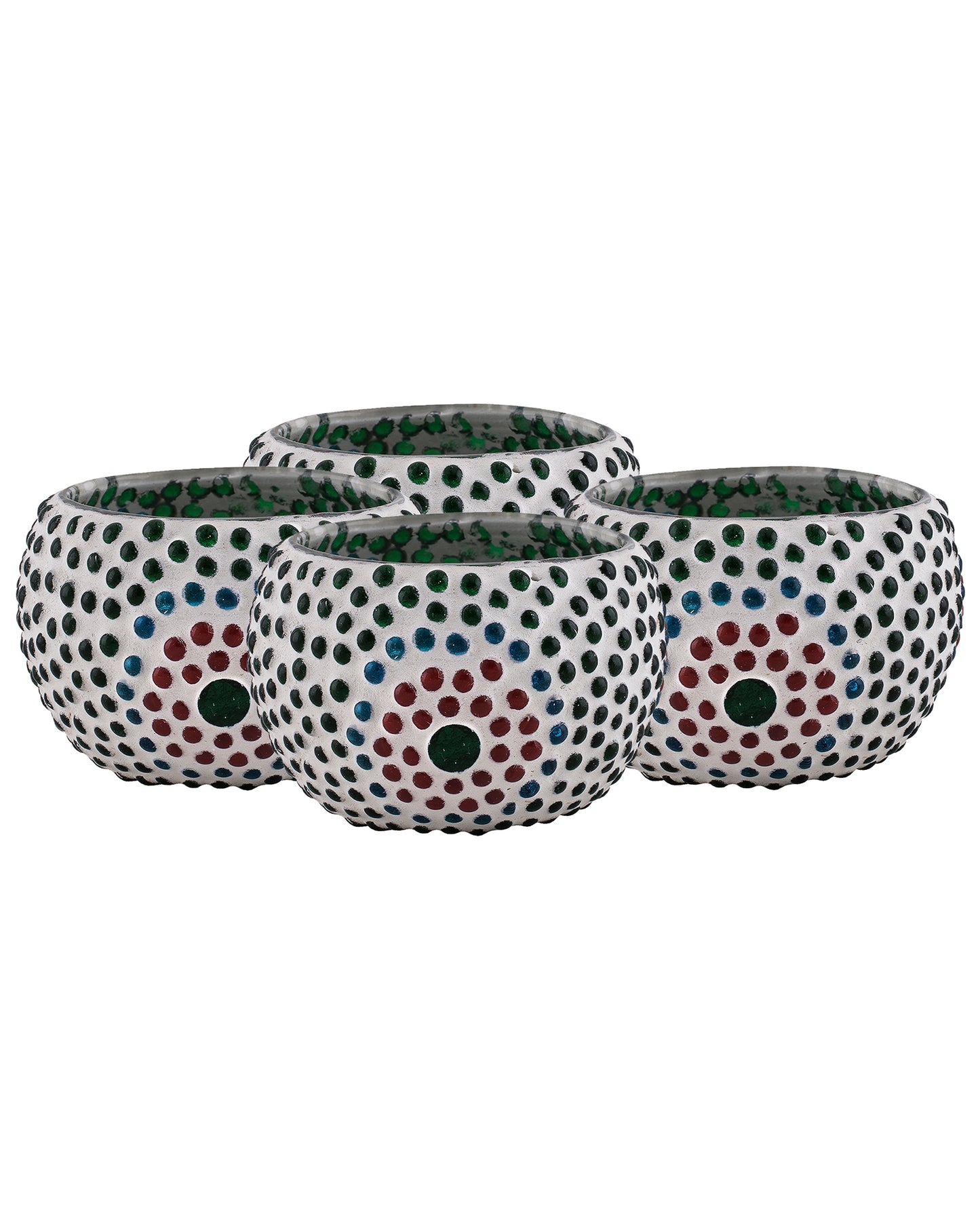 Moroccan White Glass Star Mosaic Candle Holder, Tea Light holder Votive