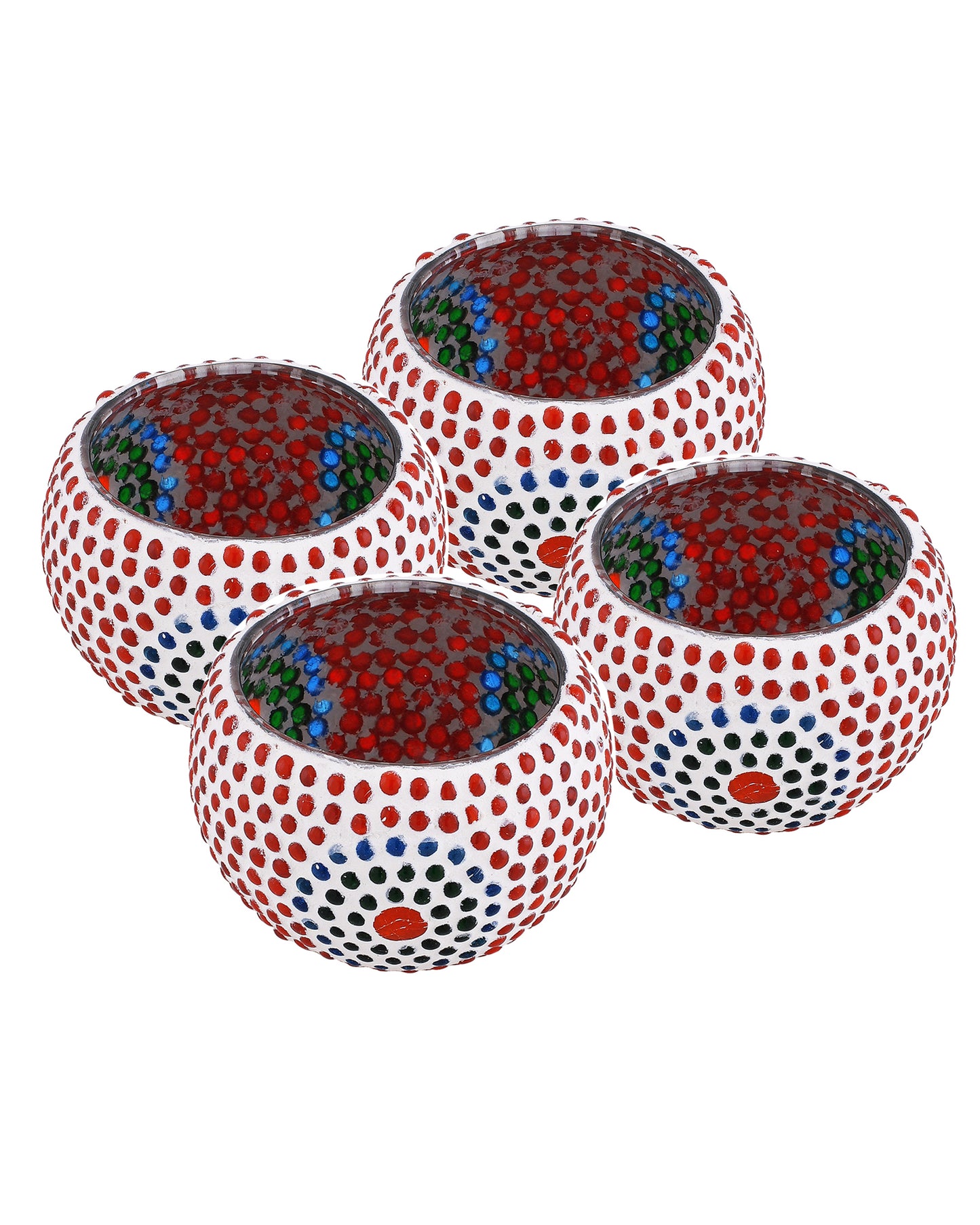 Moroccan White Glass Star Mosaic Candle Holder, Tea Light holder Votive