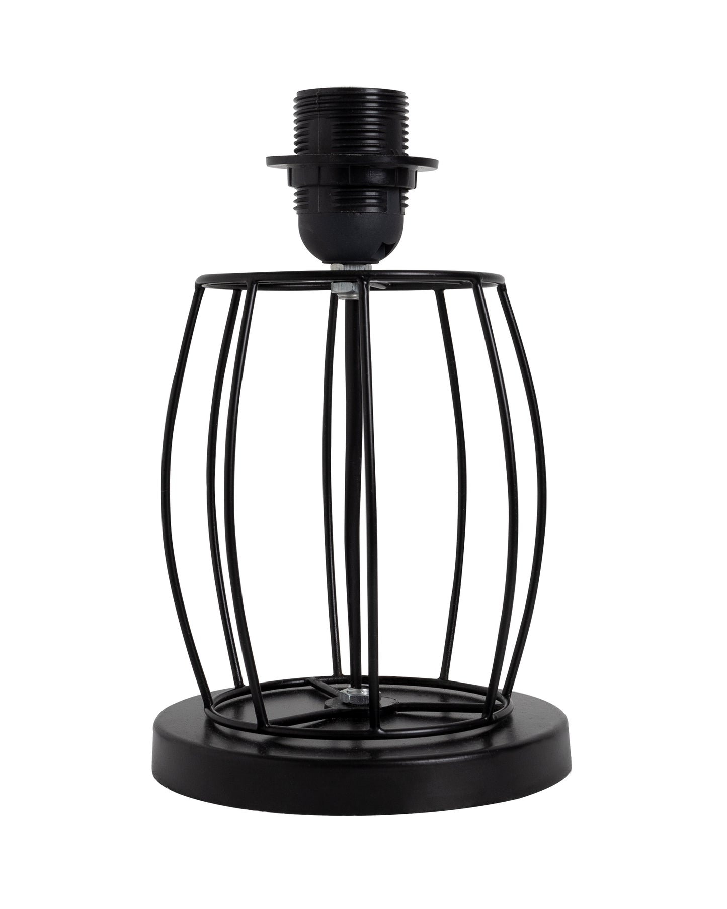 Modern Table Lamp, Metal Wire Cage Base Modern Fabric Lampshade for Home Office Cafe Restaurant,