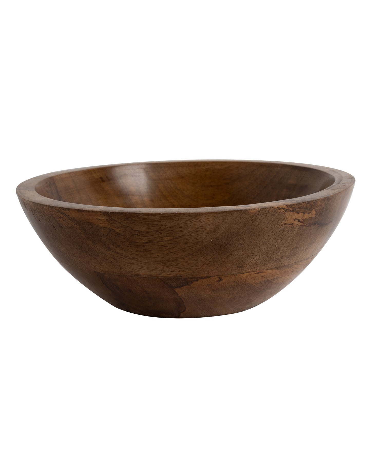 Wooden bowl flat small, Walnut finish, fruit & snack serving bowl