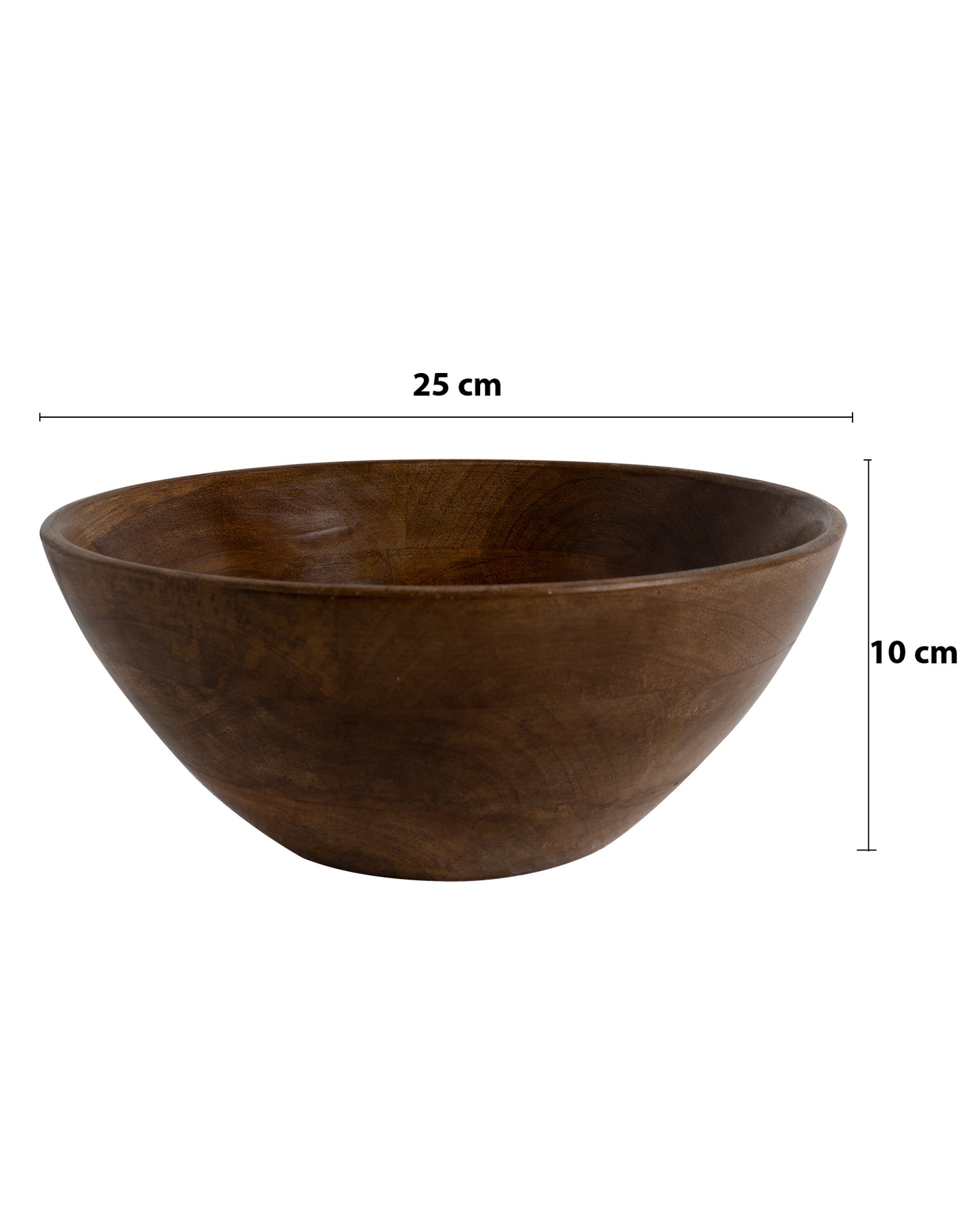 Wooden bowl flat large, Walnut finish, fruit & snack serving bowl