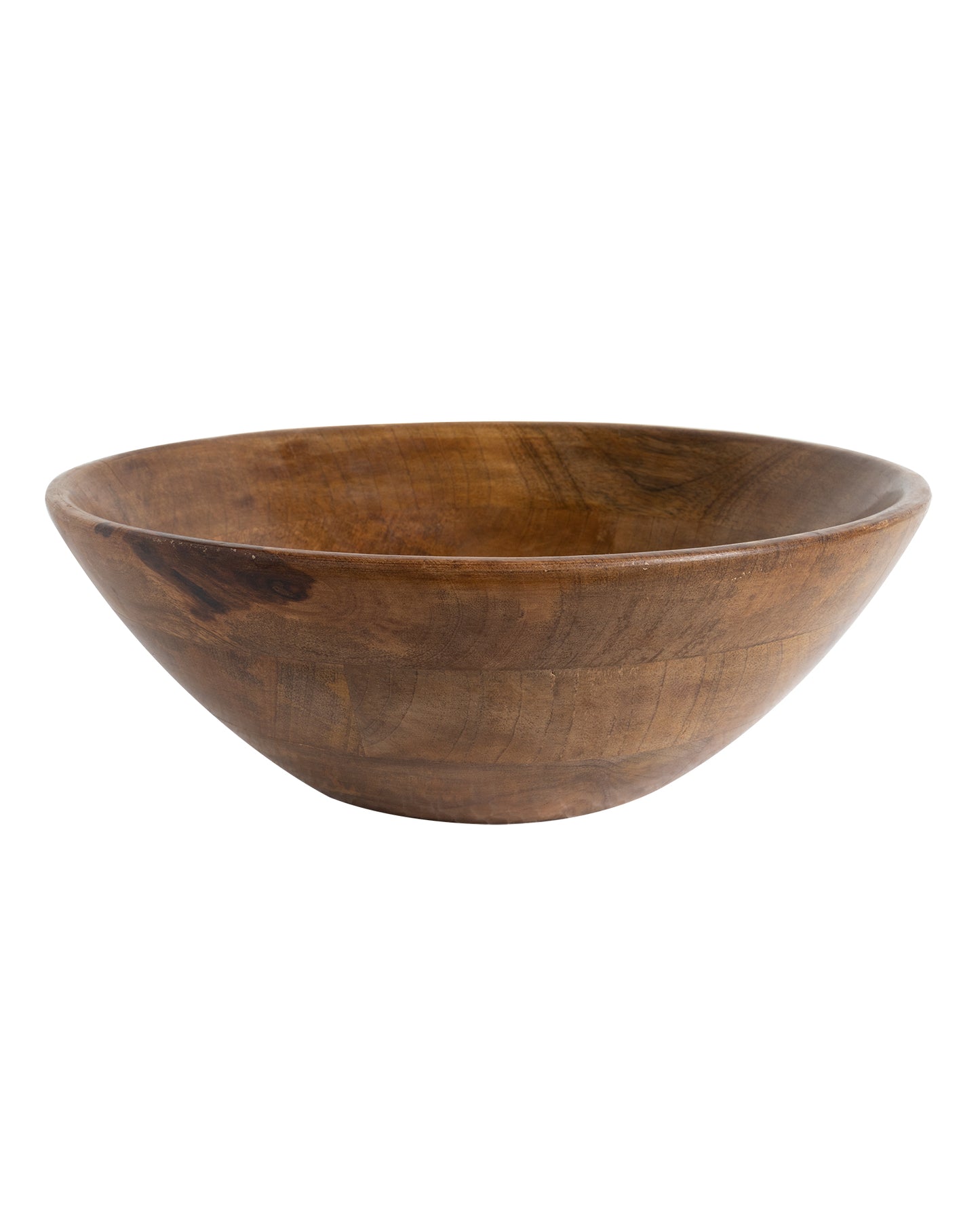 Flat base Wooden Serving Bowl for Salads, Fruits, Popcorn, Pasta