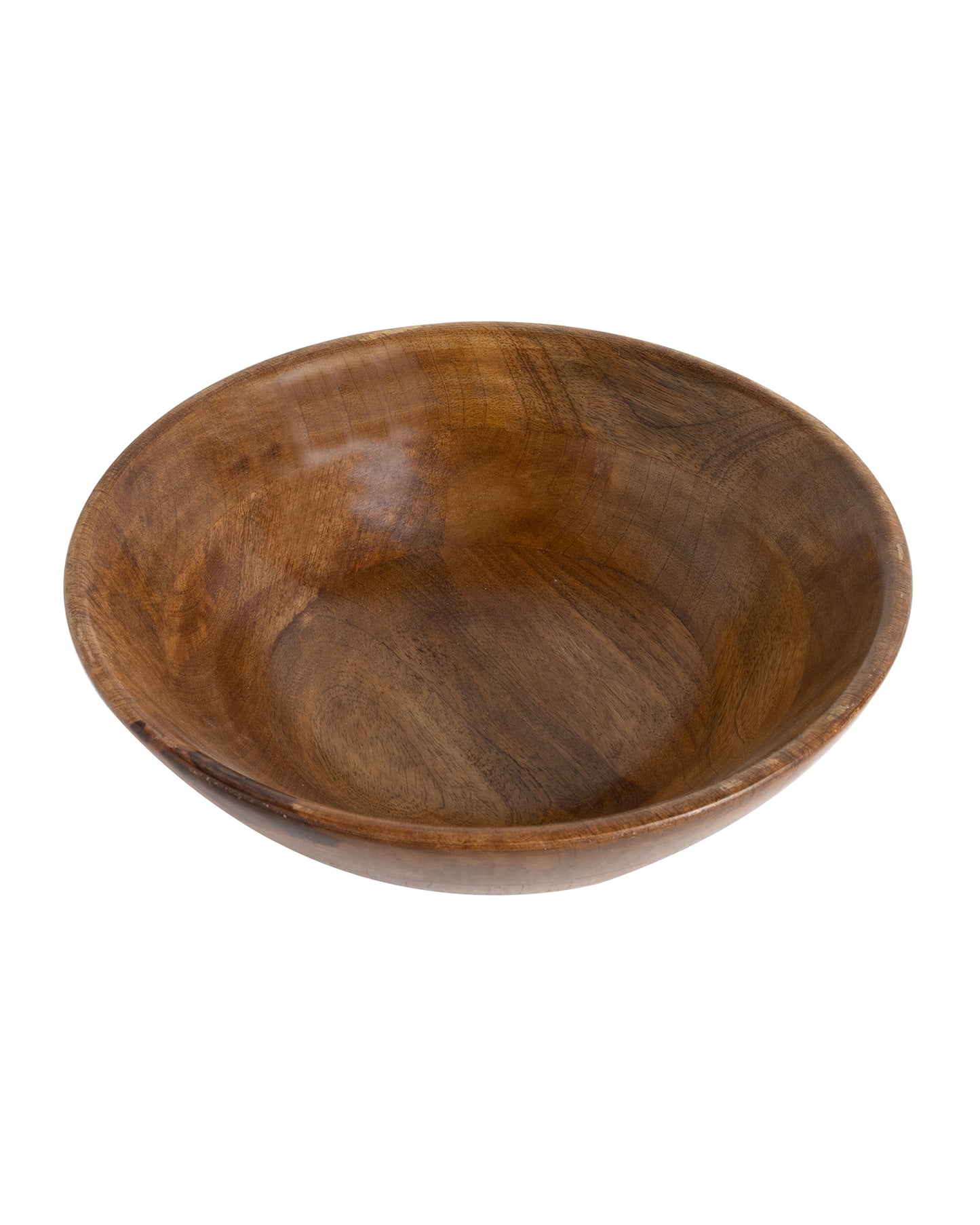 Flat base Wooden Serving Bowl for Salads, Fruits, Popcorn, Pasta