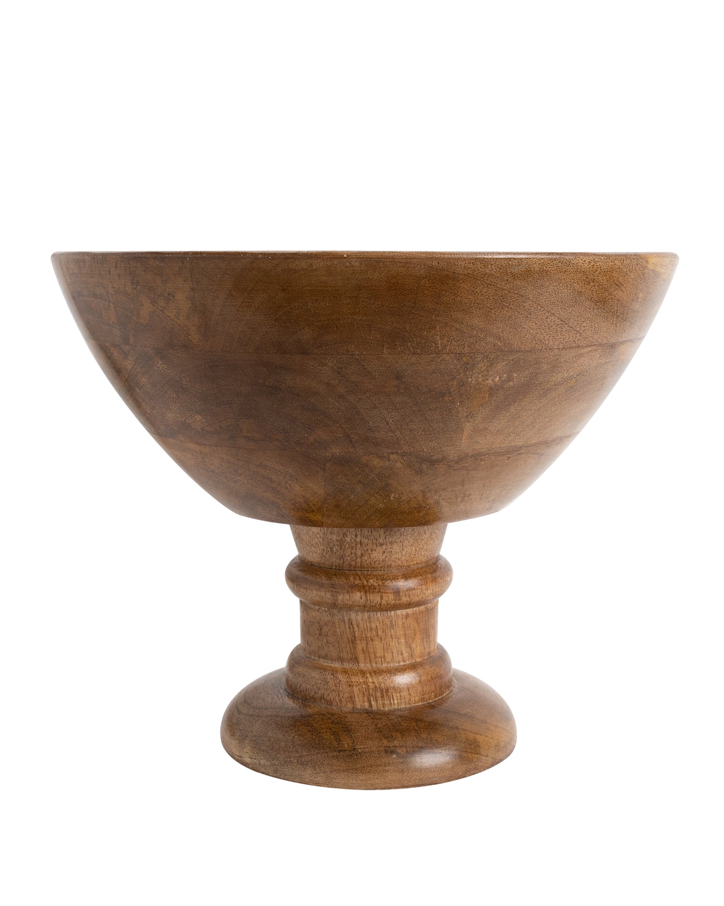 Vintage Wood Bowl with Stand-Natural Wooden Serving Bowl for Salads, Fruits, Popcorn, Pasta