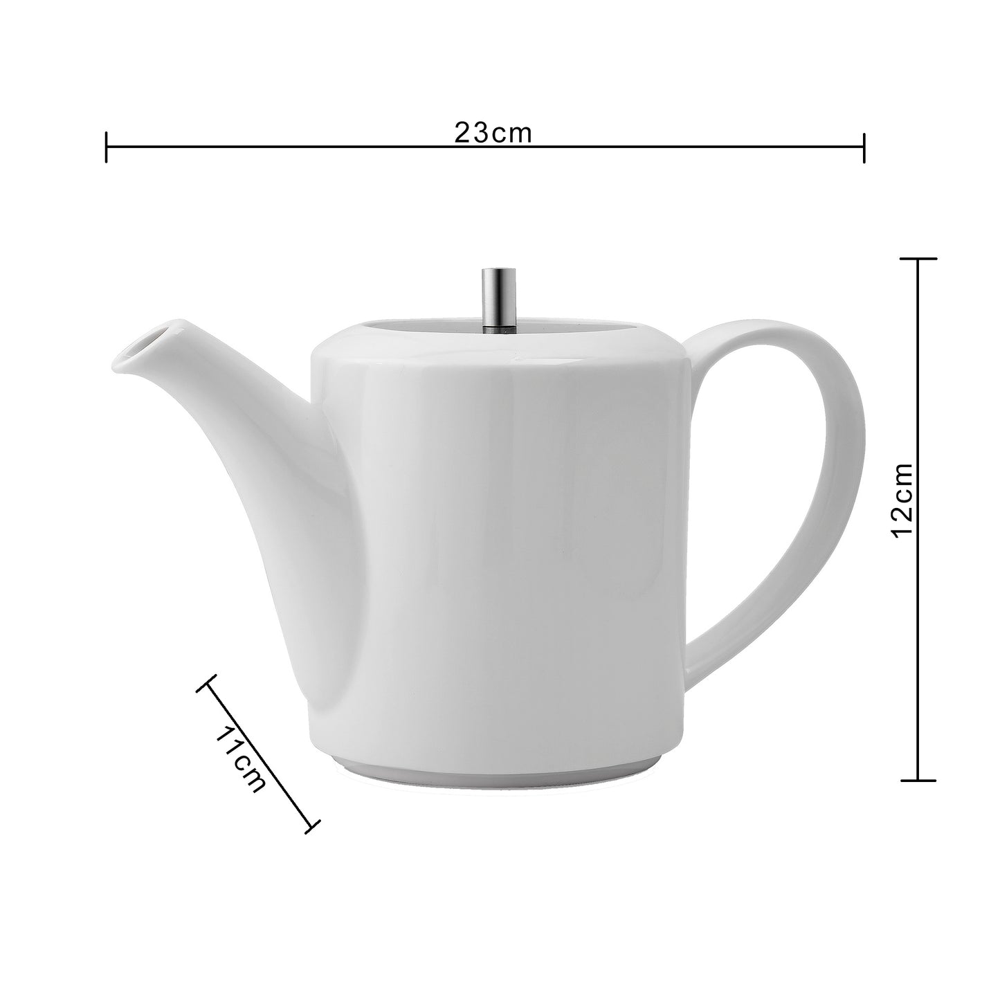 White Fine Porcelain Ancient Spring Tea kettle with steel lid, Bone china pot for morning tea, coffee, drink