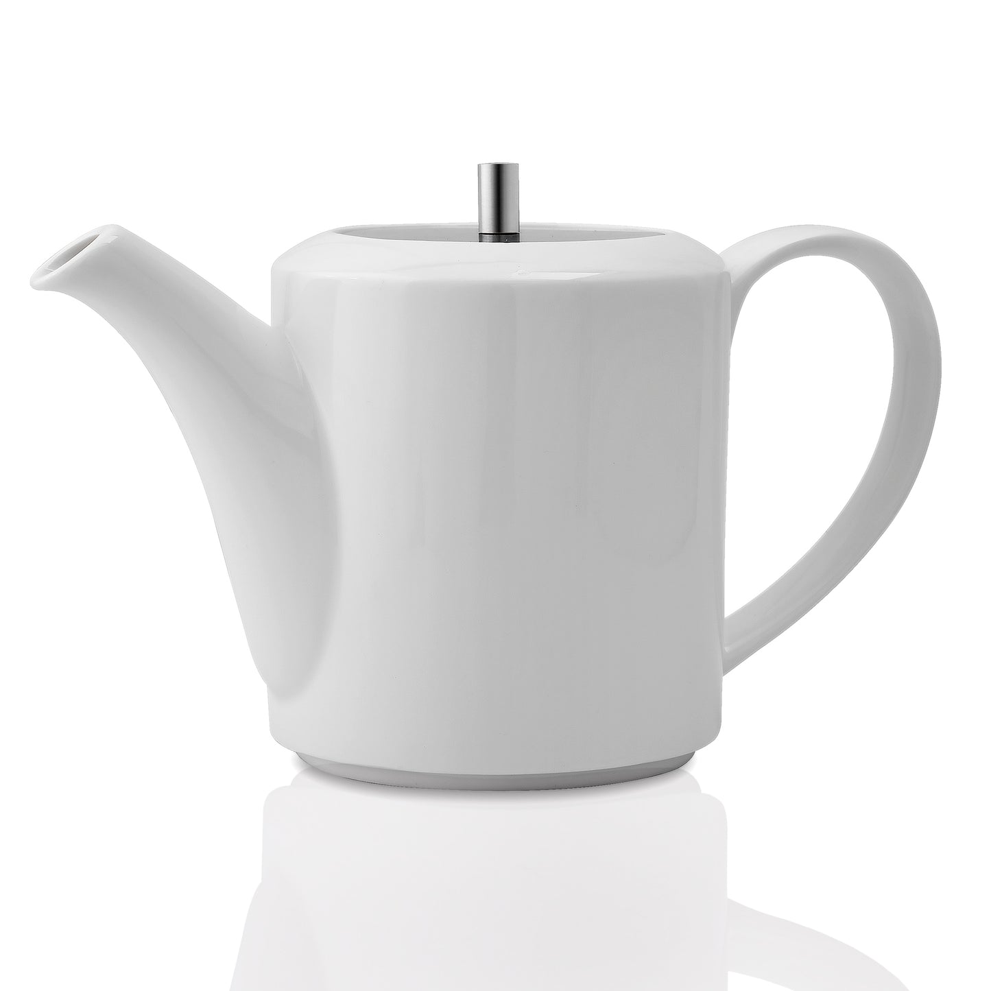 White Fine Porcelain Ancient Spring Tea kettle with steel lid, Bone china pot for morning tea, coffee, drink