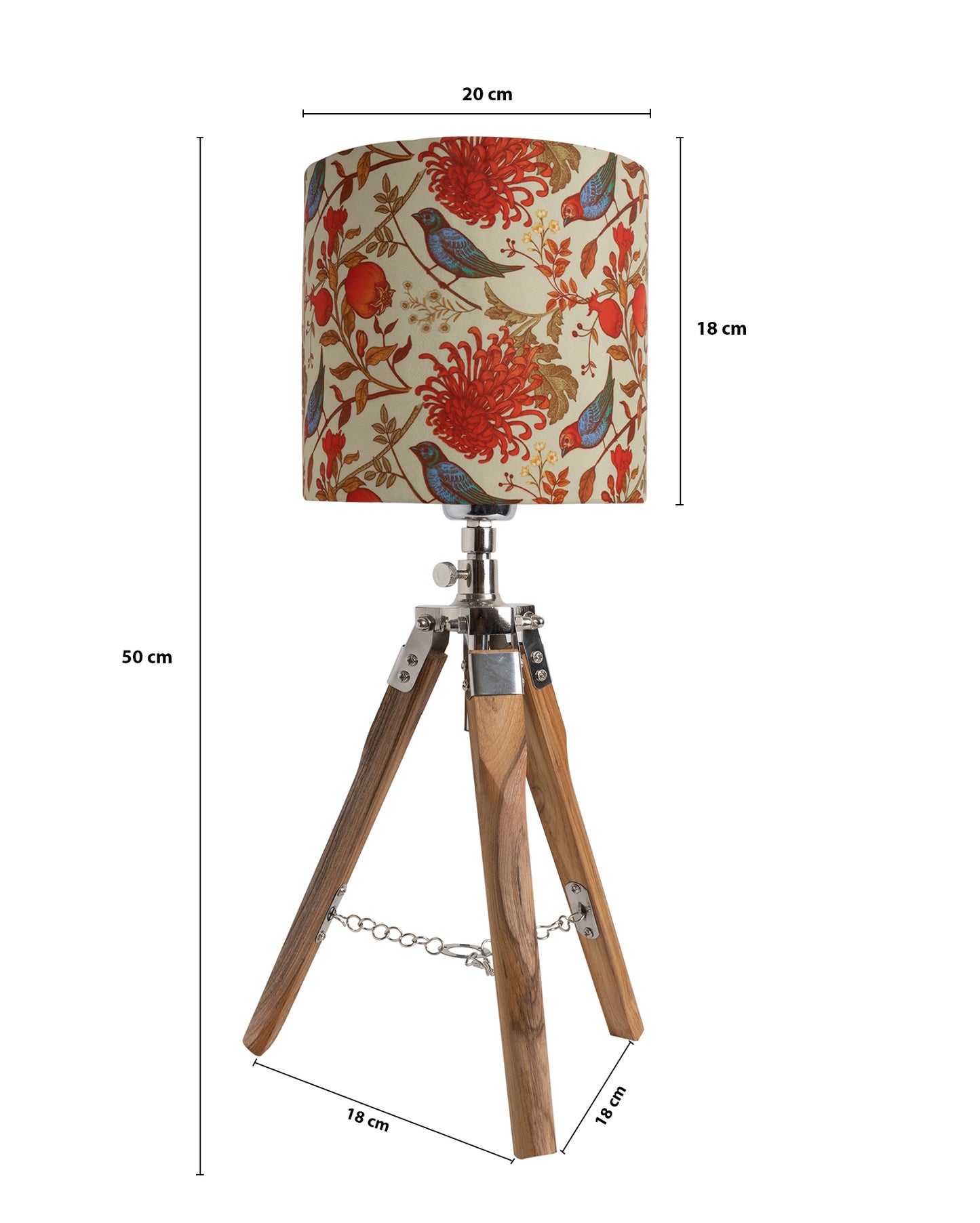 Modern Table Lamp, Wooden Base Modern Fabric Lampshade for Home Office Cafe Restaurant, Tripod