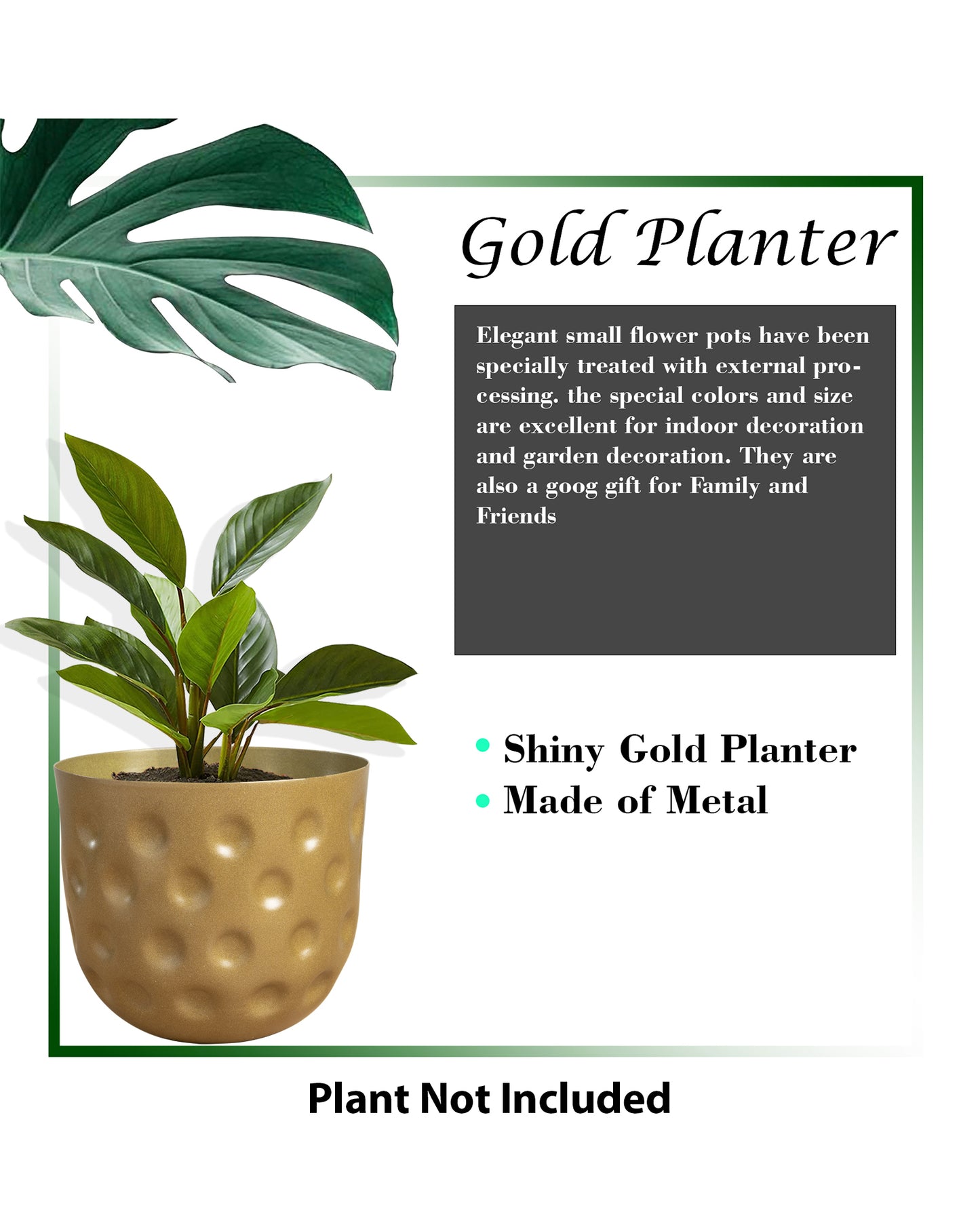 Country Style Belly Bucket Planters antique golden,set of 2