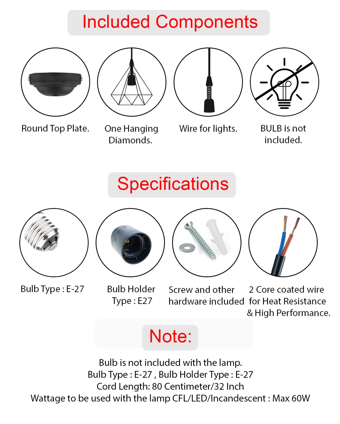 Lighting Black Metal Cage Lampshade for Pendant Light With Holder Hanging Lighting Cord Fixture Farmhouse Bedroom Dining Room Decoration