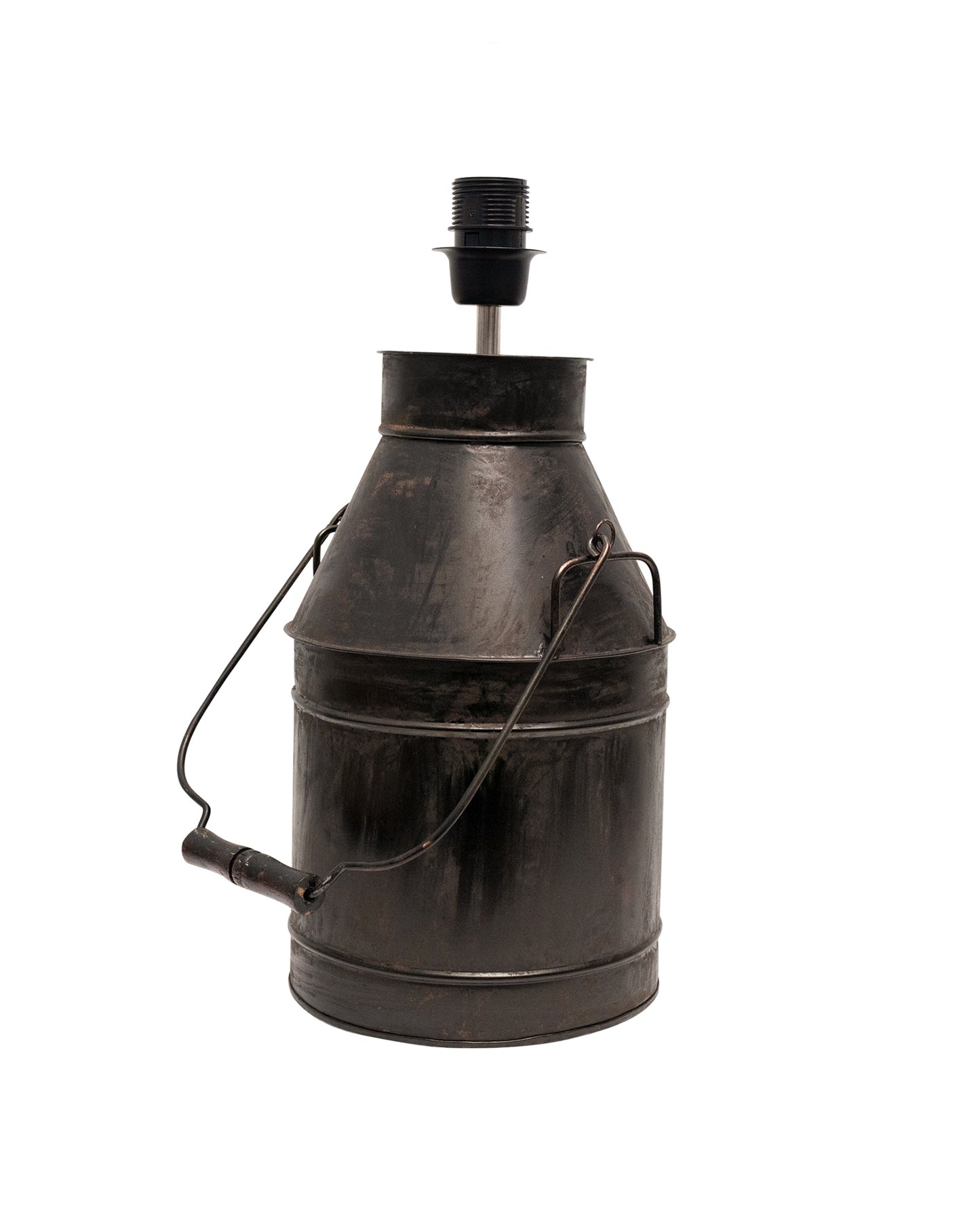 Rustic Milk Churn Can Table Lamp with shade, Black Rust Finish
