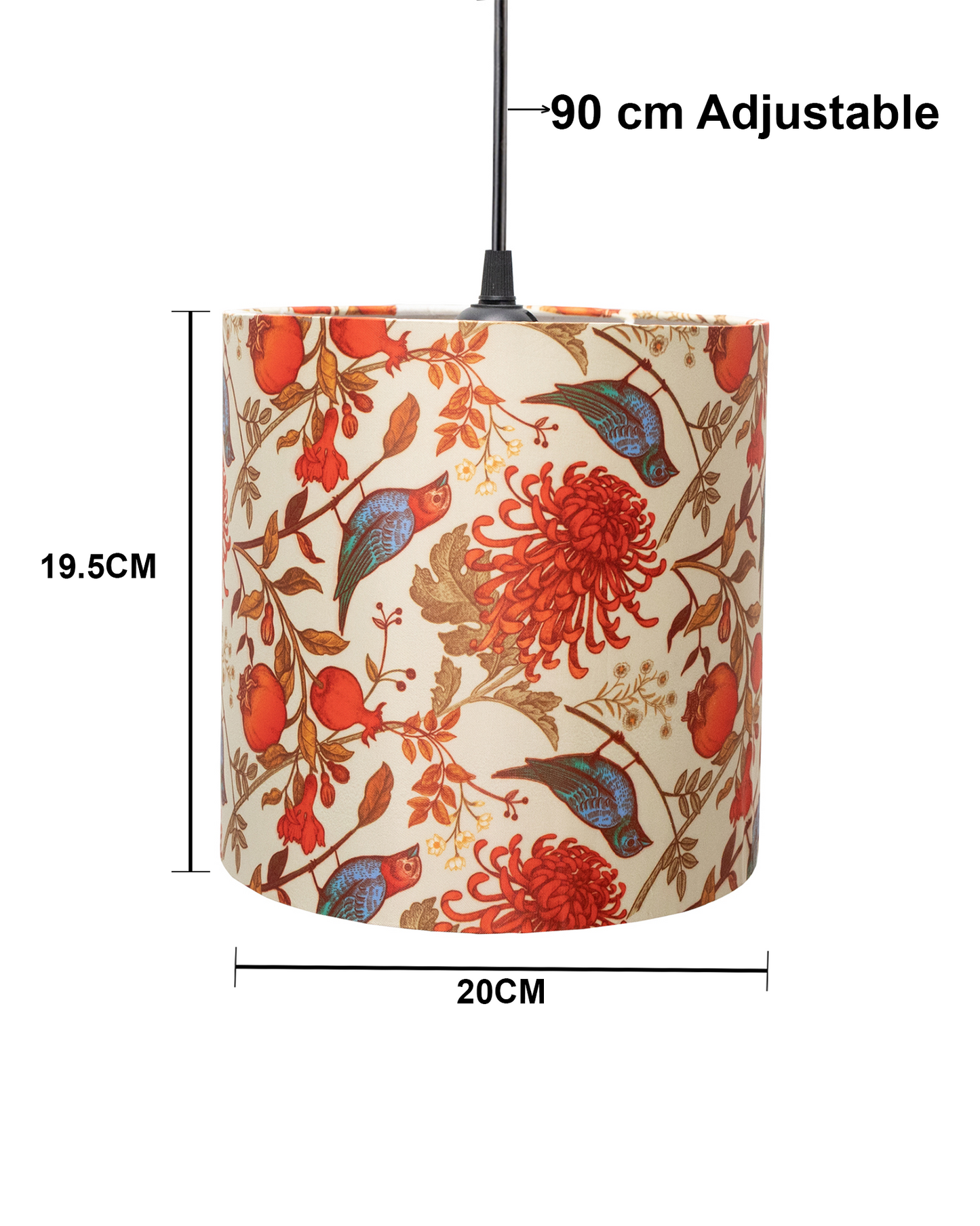 Birds Hanging Drum Lamp Shade, Decorative Light Lamp for Living Room, Home, Bedroom