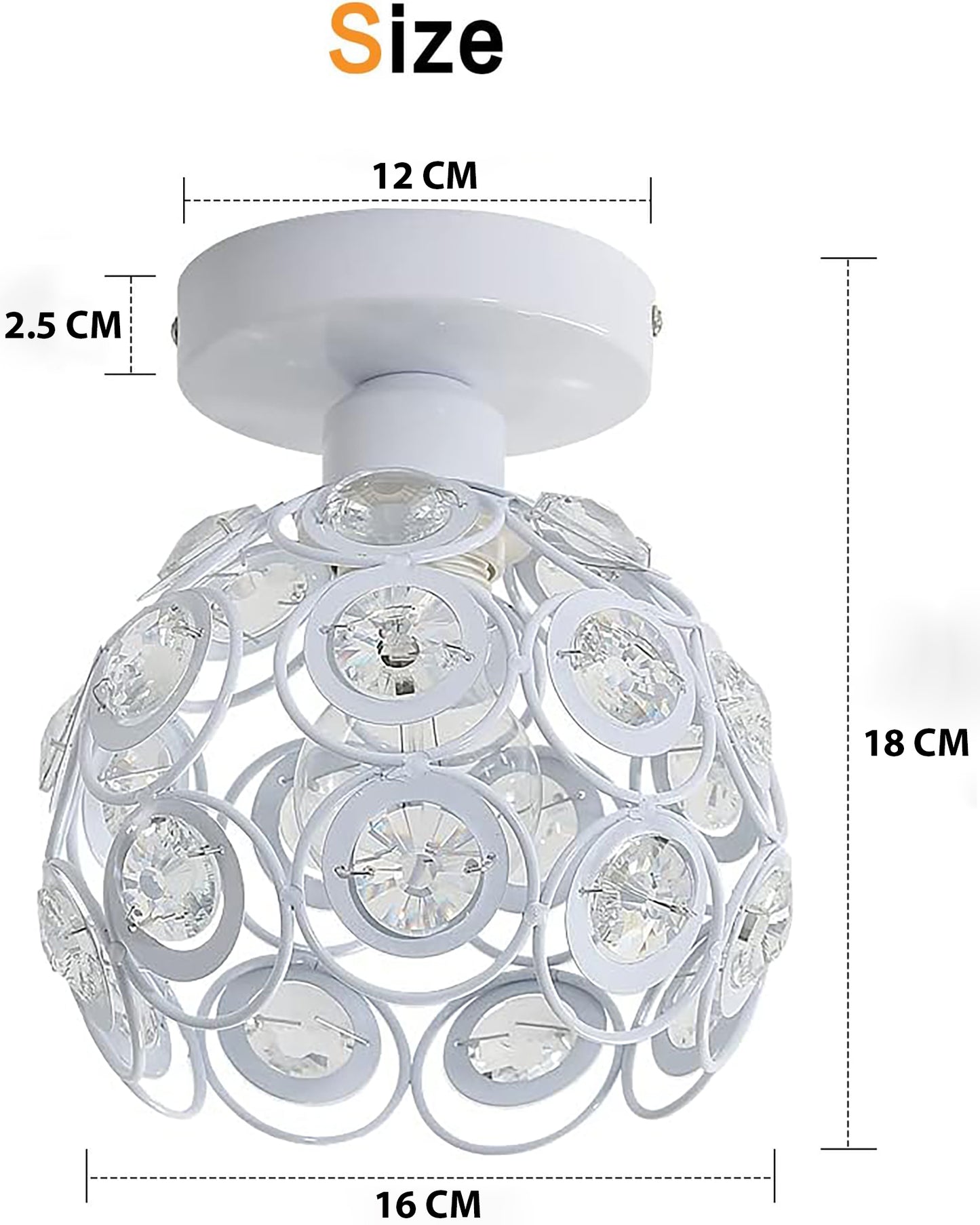 Dual Ring Crystal Flush Mount Ceiling Light, for Hallway Light Fixture Ceiling