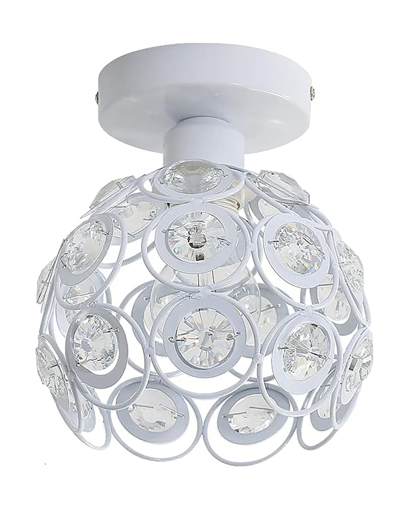 Dual Ring Crystal Flush Mount Ceiling Light, for Hallway Light Fixture Ceiling