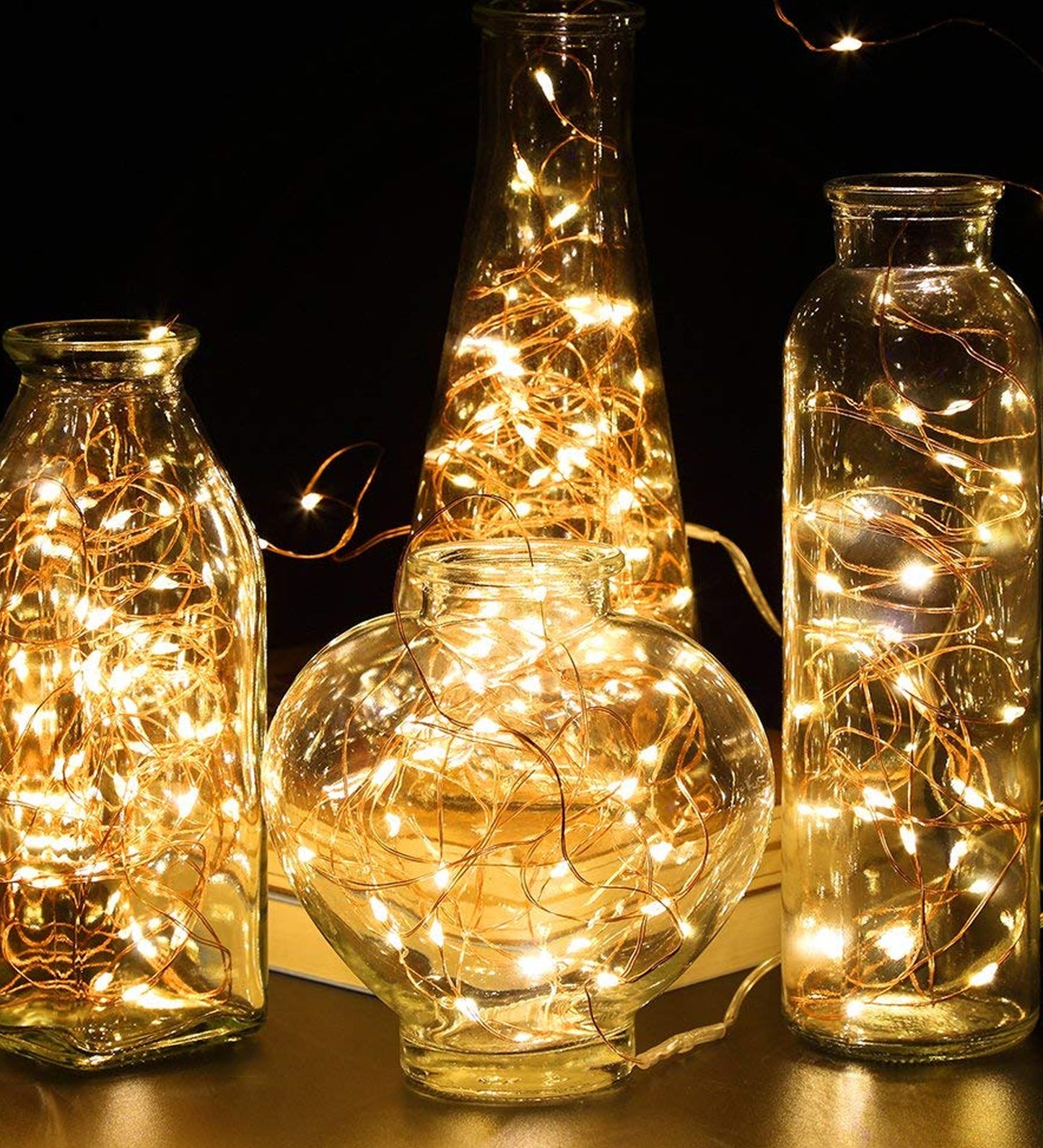 50-LED Fairy Copper String Lights 5m Waterproof, 3AA Battery, Warm White