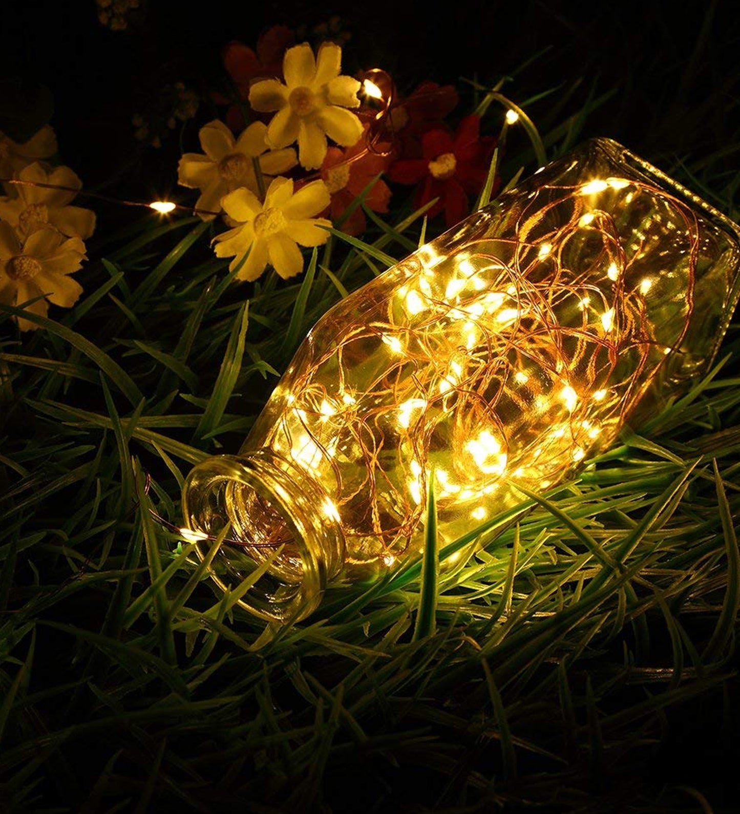 50-LED Fairy Copper String Lights 5m Waterproof, 3AA Battery, Warm White