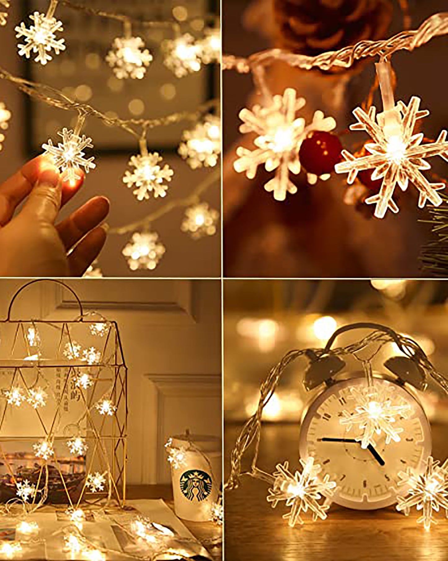 5M Snowflake Shaped LED String Lights for Christmas Indoor Outdoor, Party,Festival Garden Decor