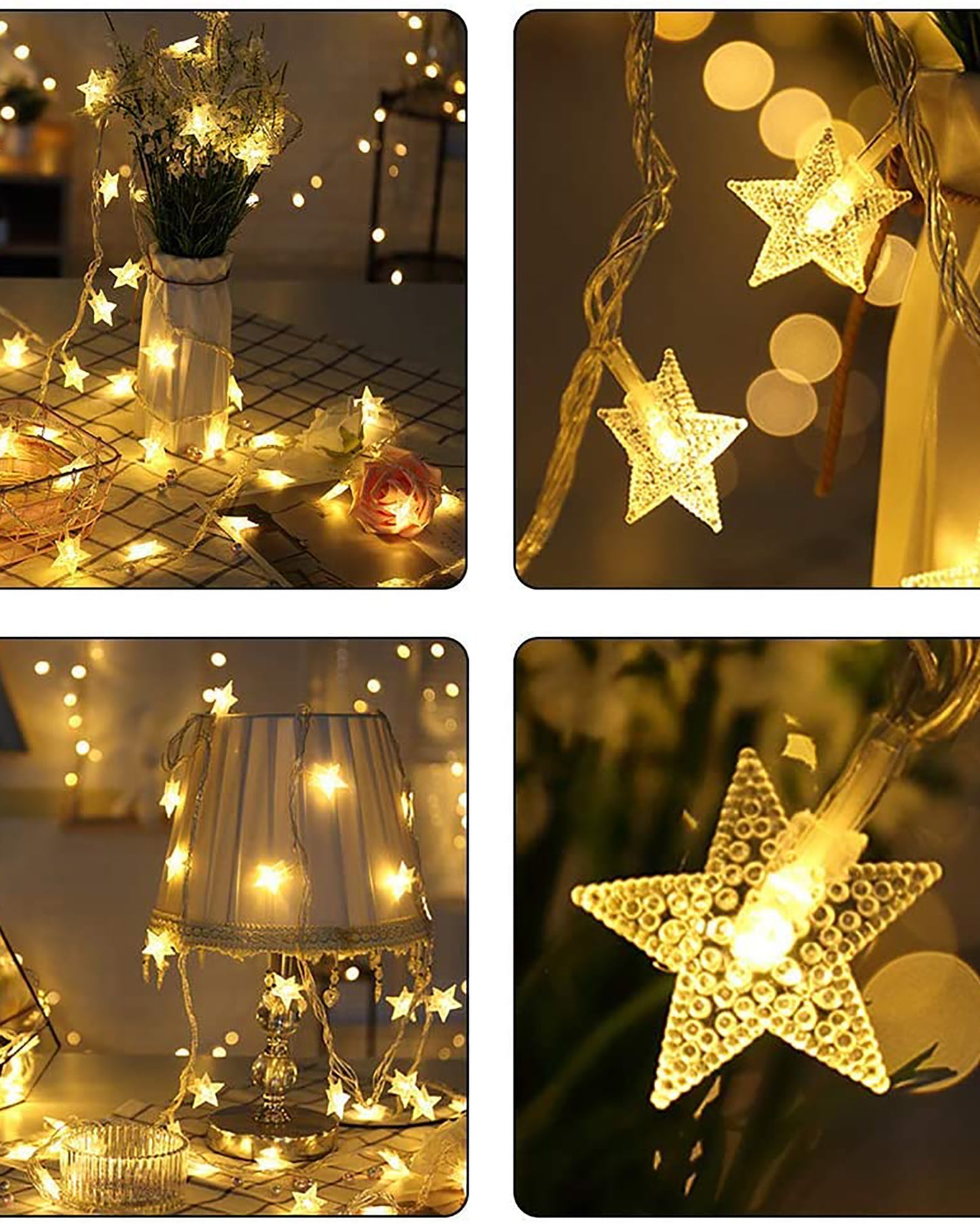 5M Snowflake Shaped LED String Lights for Christmas Indoor Outdoor, Party,Festival Garden Decor