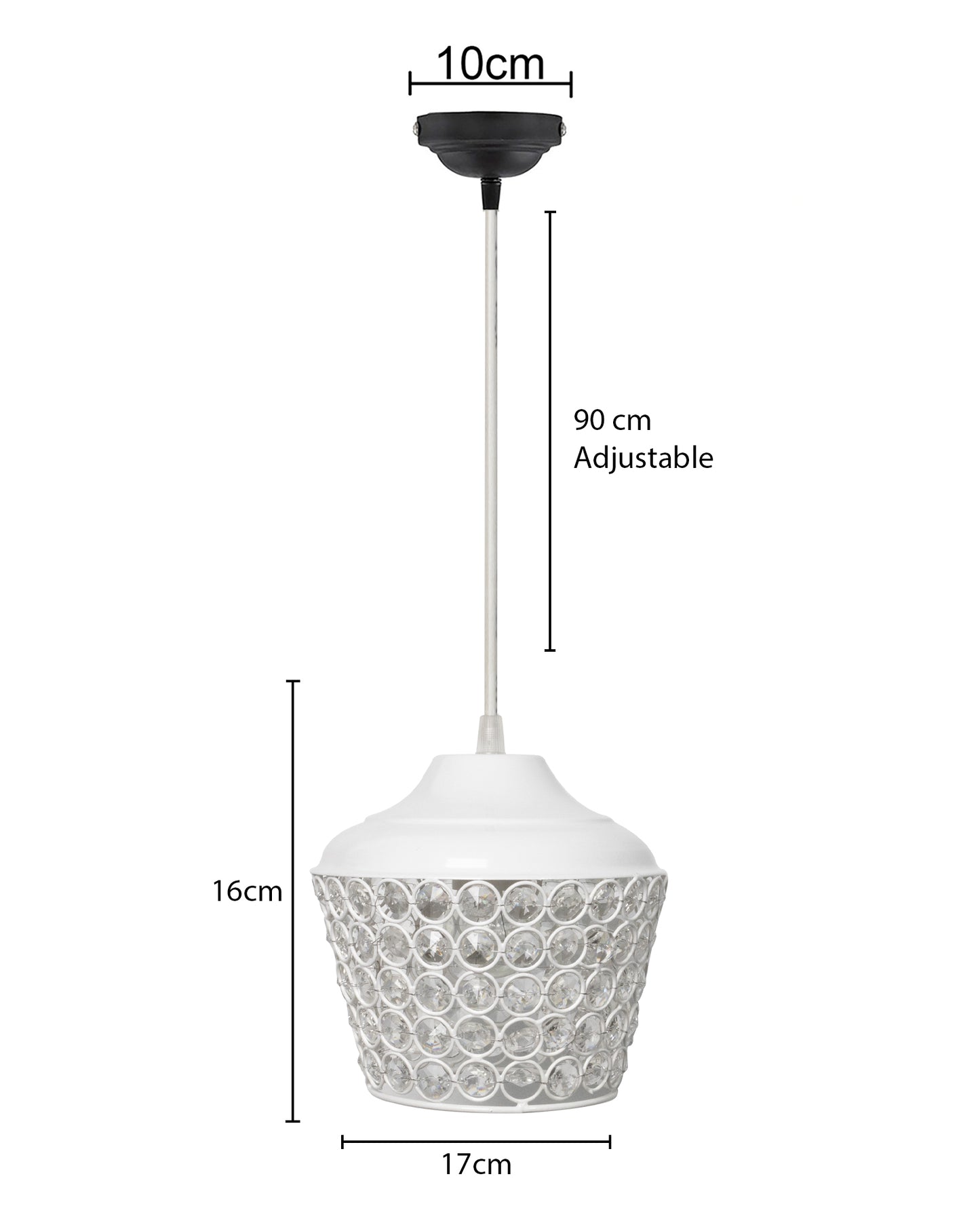 6.5" Glossy Crystal hanging lantern light, ceiling light, Nordic E27 pendant