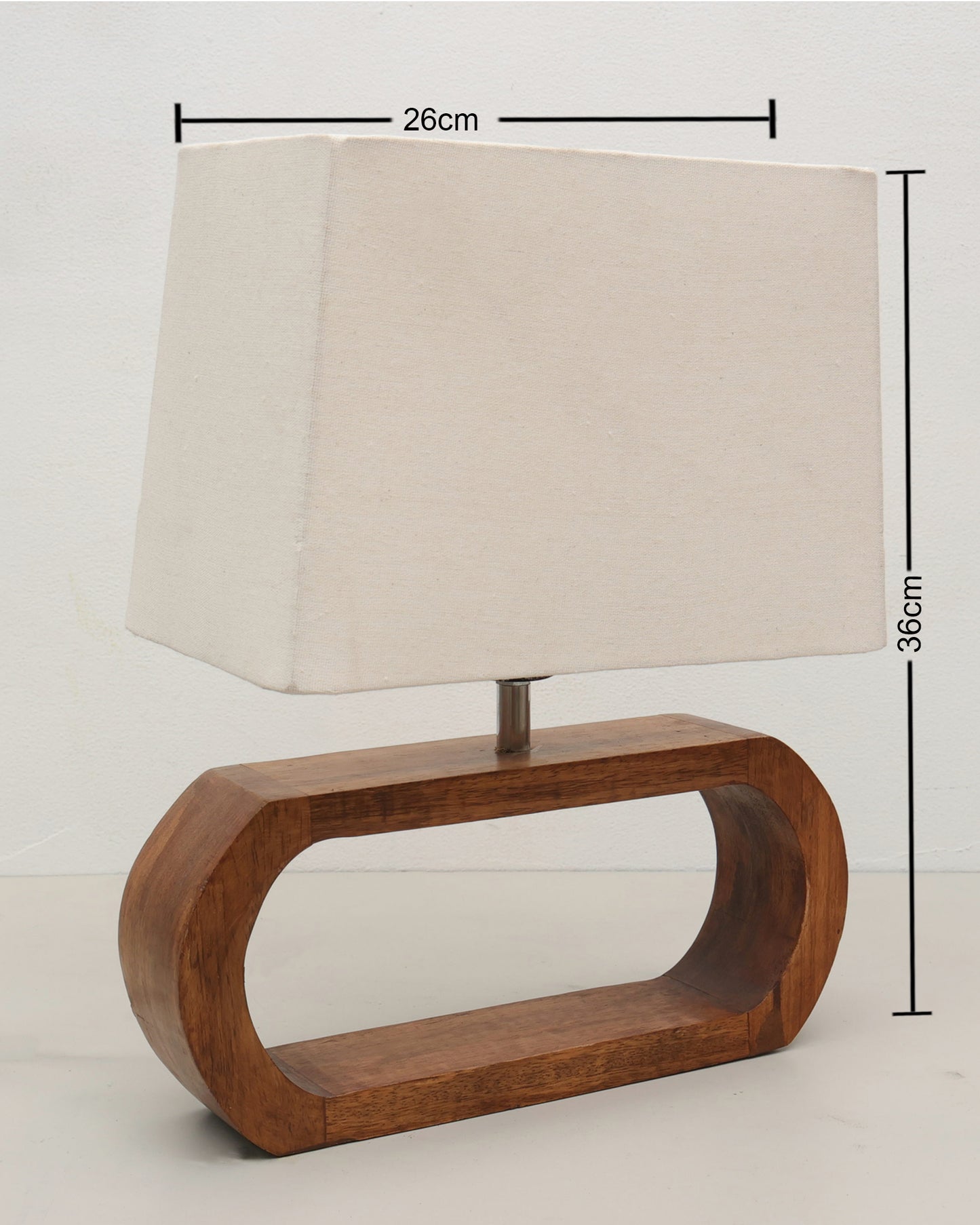 Wood Table Lamp French Country Rustic Bedside Desk Nightstand Lamp for Bedroom Living Room Office LED Bulb Included, Walnut Oblong