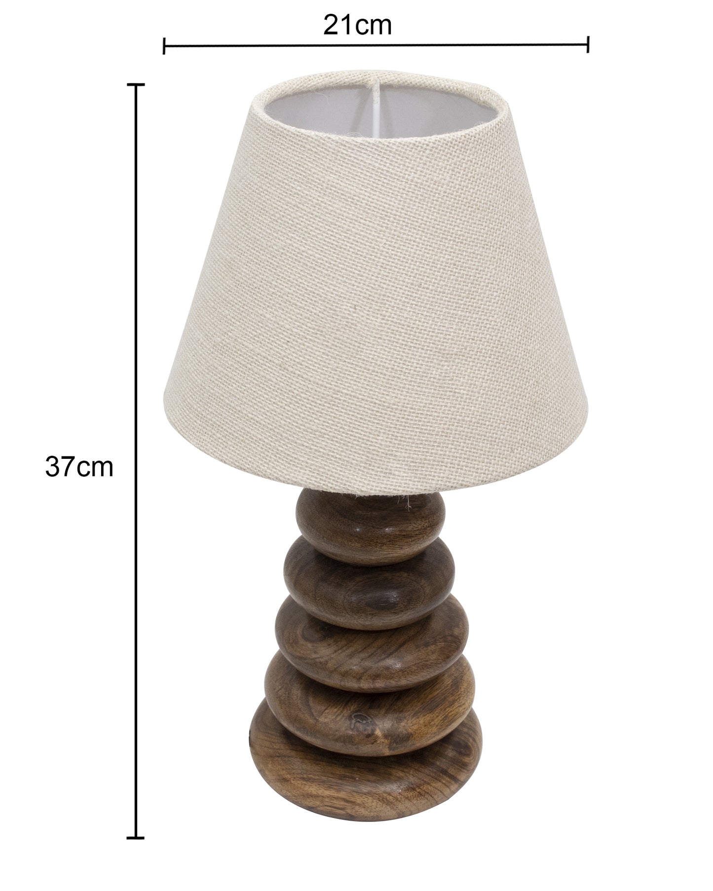 Wood Table Lamp French Country Rustic Bedside Desk Nightstand Lamp for Bedroom Living Room Office LED Bulb Included, Walnut Multi-Pebble