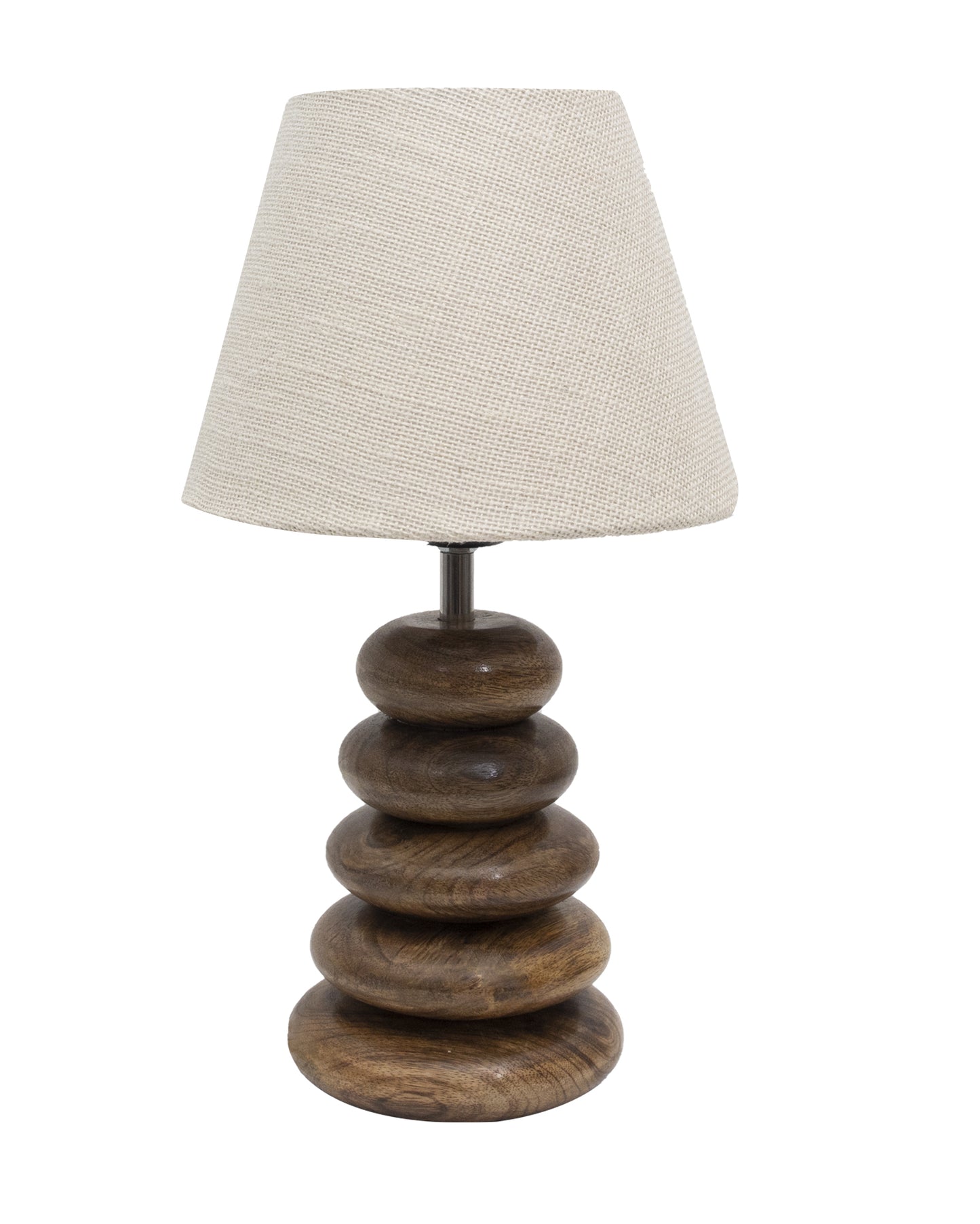 Wood Table Lamp French Country Rustic Bedside Desk Nightstand Lamp for Bedroom Living Room Office LED Bulb Included, Walnut Multi-Pebble