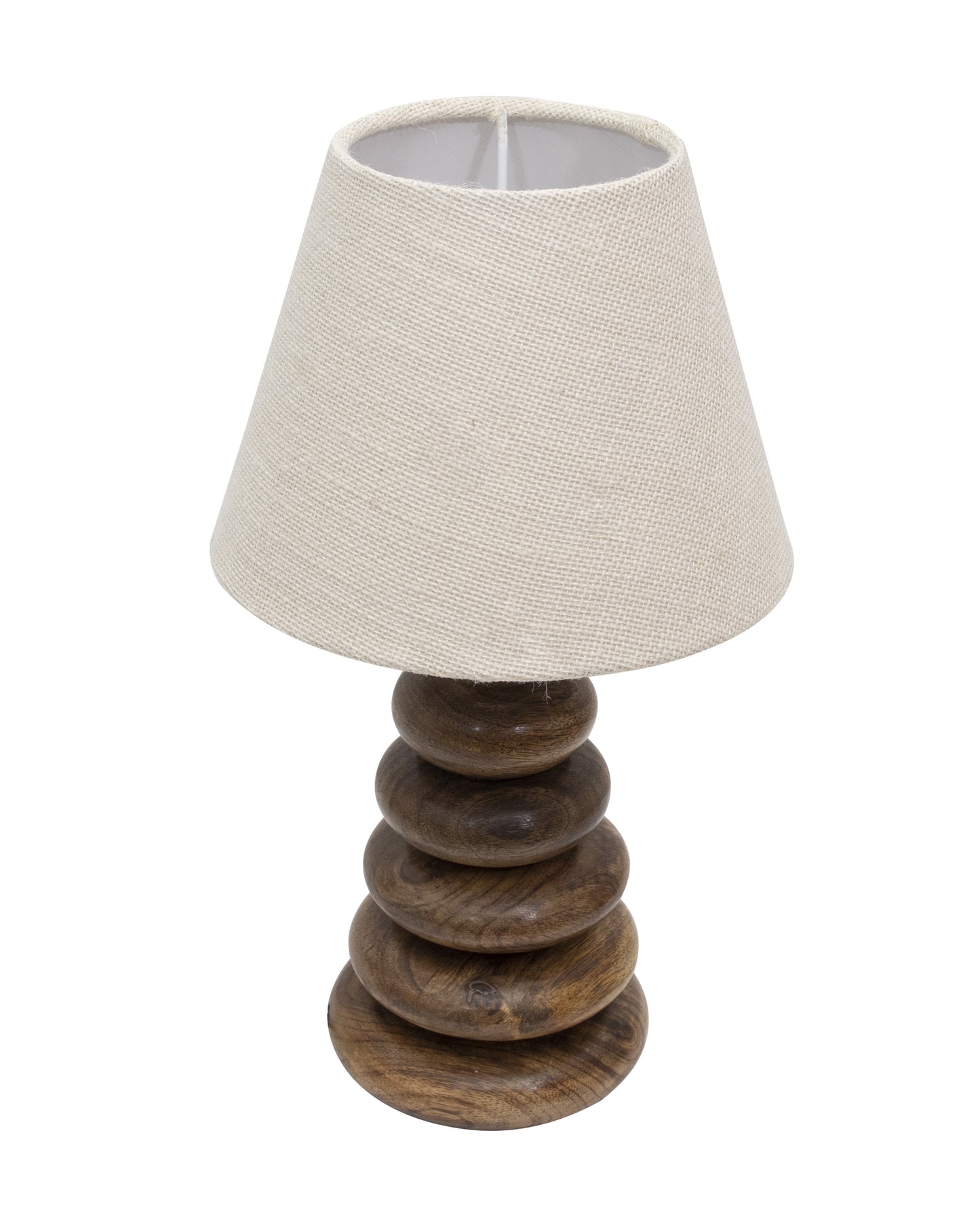 Wood Table Lamp French Country Rustic Bedside Desk Nightstand Lamp for Bedroom Living Room Office LED Bulb Included, Walnut Multi-Pebble