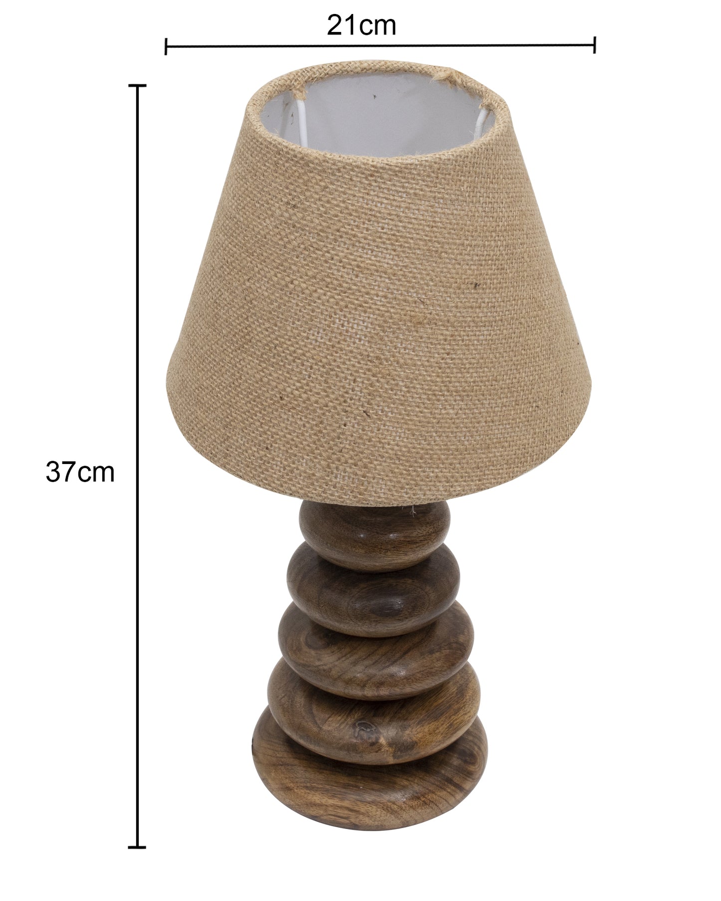 Wood Table Lamp French Country Rustic Bedside Desk Nightstand Lamp for Bedroom Living Room Office LED Bulb Included, Walnut Multi-Pebble