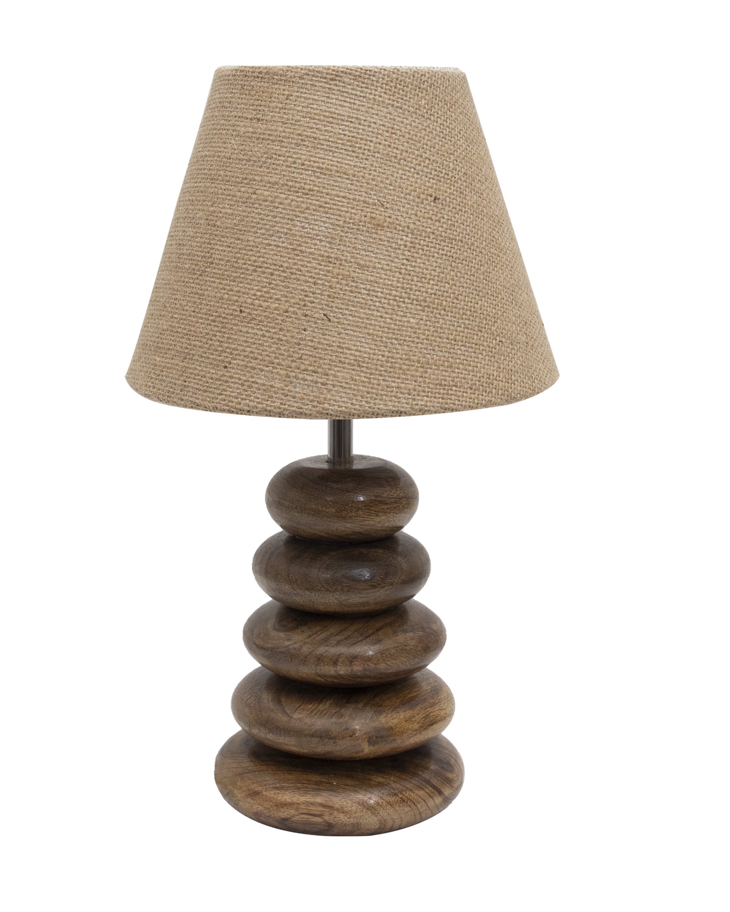 Wood Table Lamp French Country Rustic Bedside Desk Nightstand Lamp for Bedroom Living Room Office LED Bulb Included, Walnut Multi-Pebble