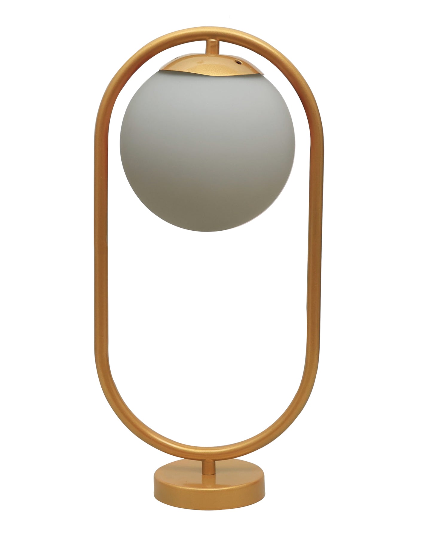 Modern Bedside Night Lamp Mini Gold Table Light Metal Gold Finished Bedside Desk Lamp with Milky White Shade for Living Room Bedroom, Oval