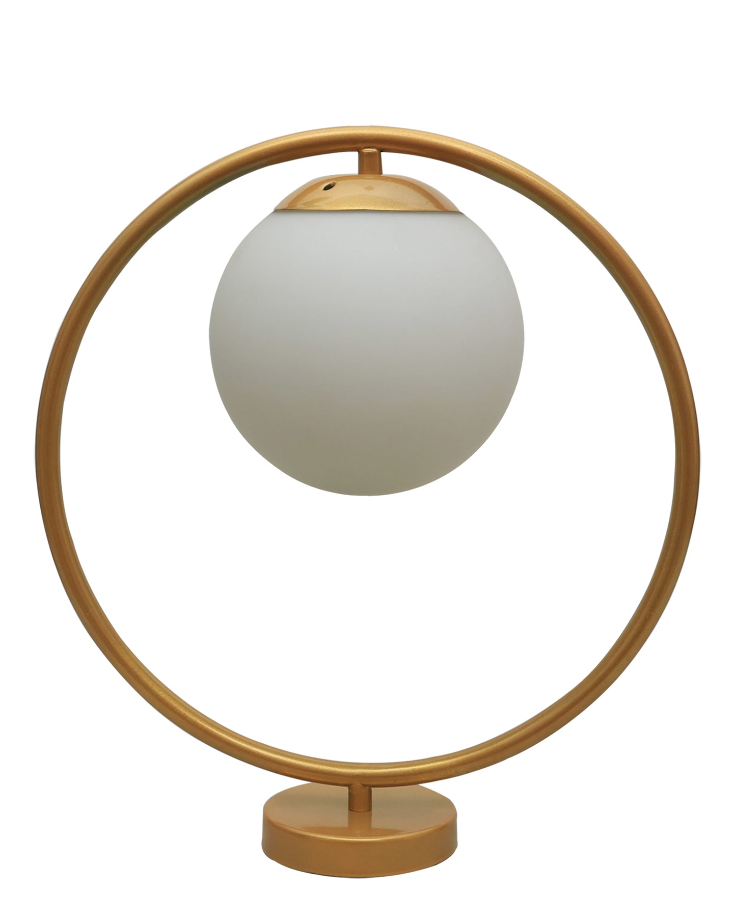 Modern Bedside Night Lamp Mini Gold Table Light Metal Gold Finished Bedside Desk Lamp with Milky White Shade for Living Room Bedroom, Round