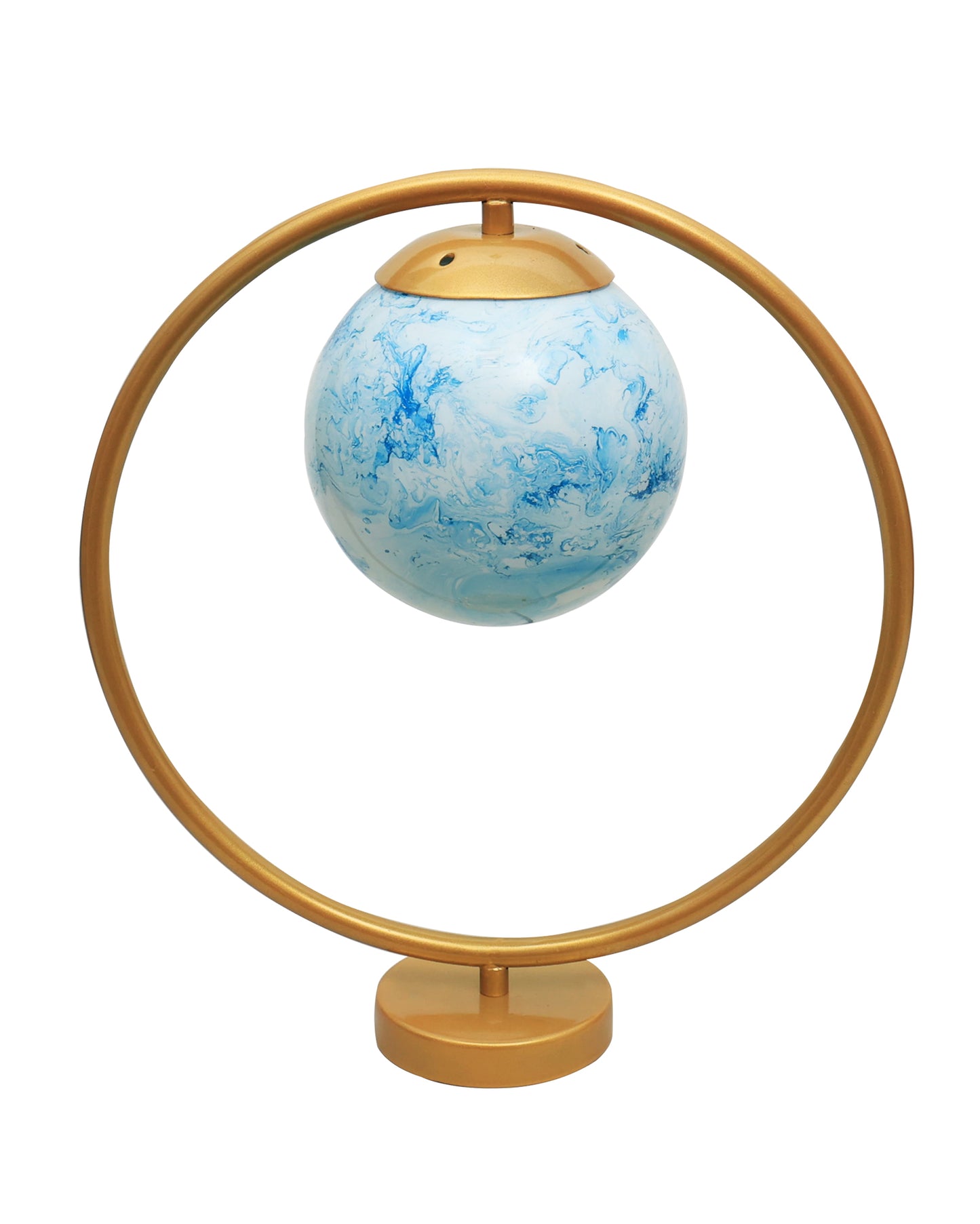 Modern Bedside Night Lamp Mini Gold Table Light Metal Gold Finished Bedside Desk Lamp with Milky White Shade for Living Room Bedroom, Round