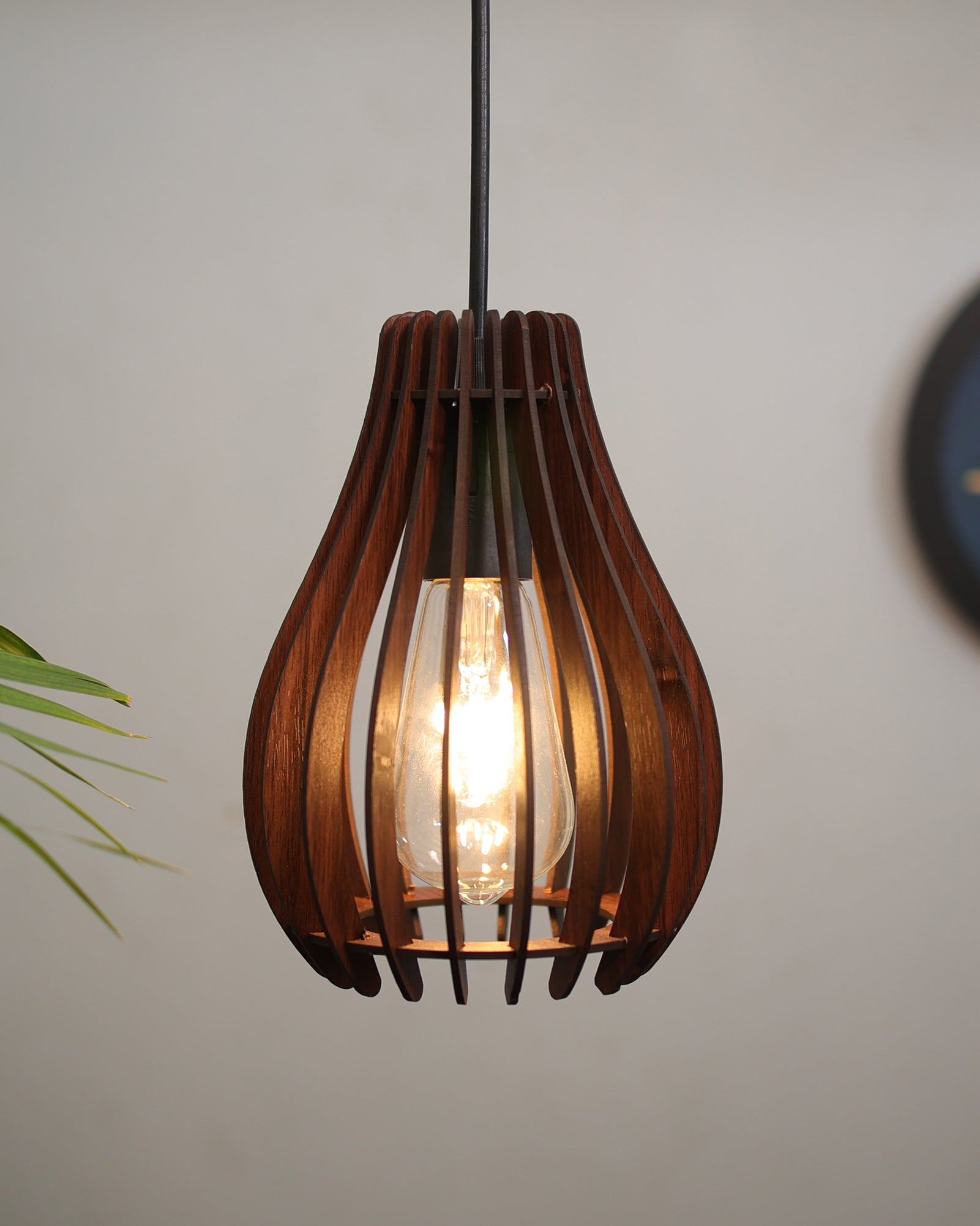 Wood Pendant Light, Mid Century Modern, Handmade, Ceiling Lamp, Chandelier Lighting, Industrial Lamp, Wooden Lamp, Lampshade Ceiling, Oval