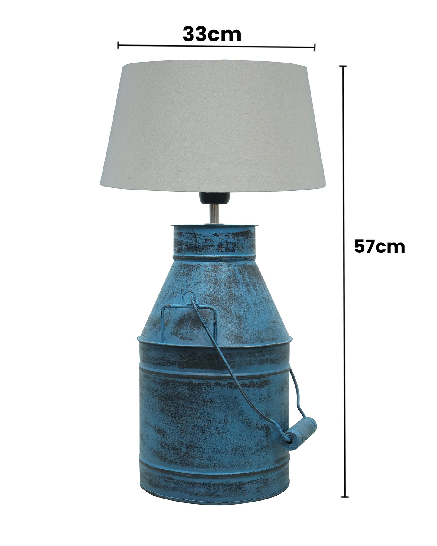 Rustic Milk Churn Can Table Lamp with Drum shade, Rustic Algae