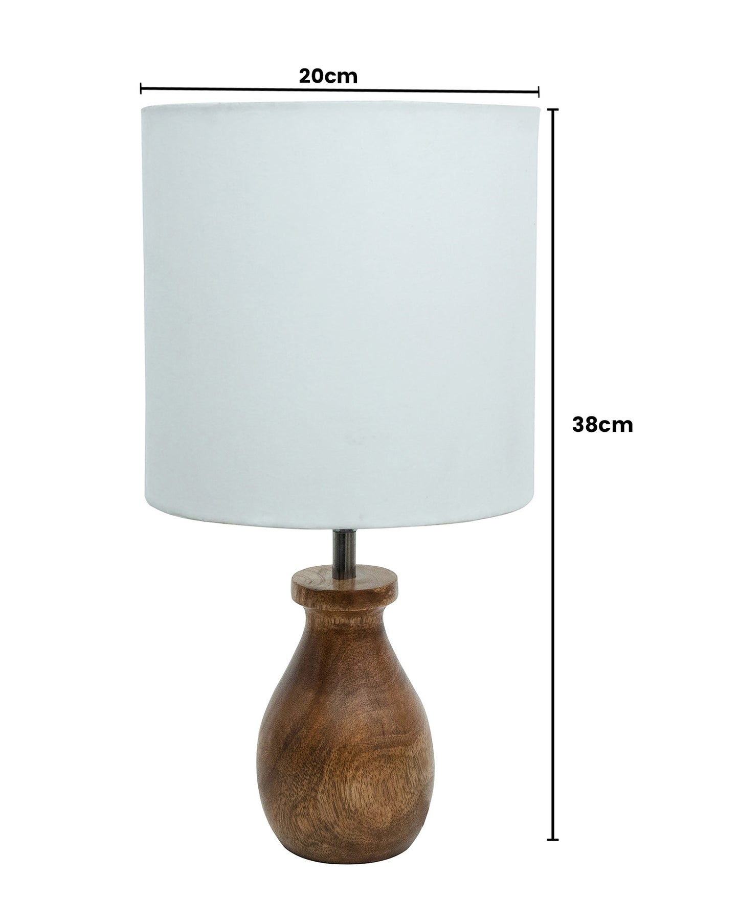 Dovel Pot Modern Table Lamp, Wooden Base Modern Fabric Lampshade for Home Office Cafe Restaurant, Dovel Pot