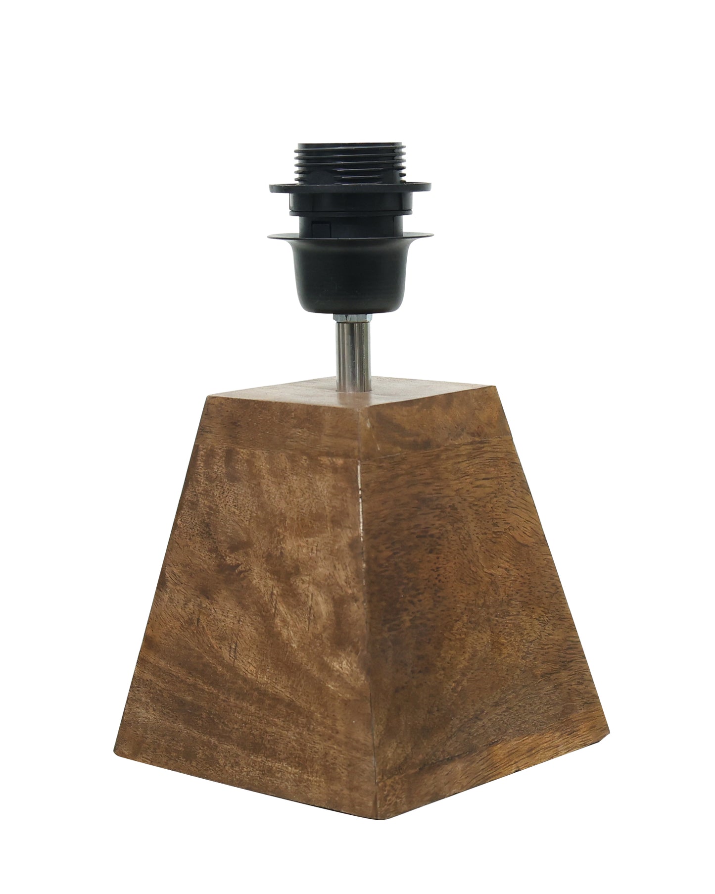 Wood Table Lamp, Modern Base Fabric Lampshade for Home Office Cafe Restaurant, Pyramid, Oval White