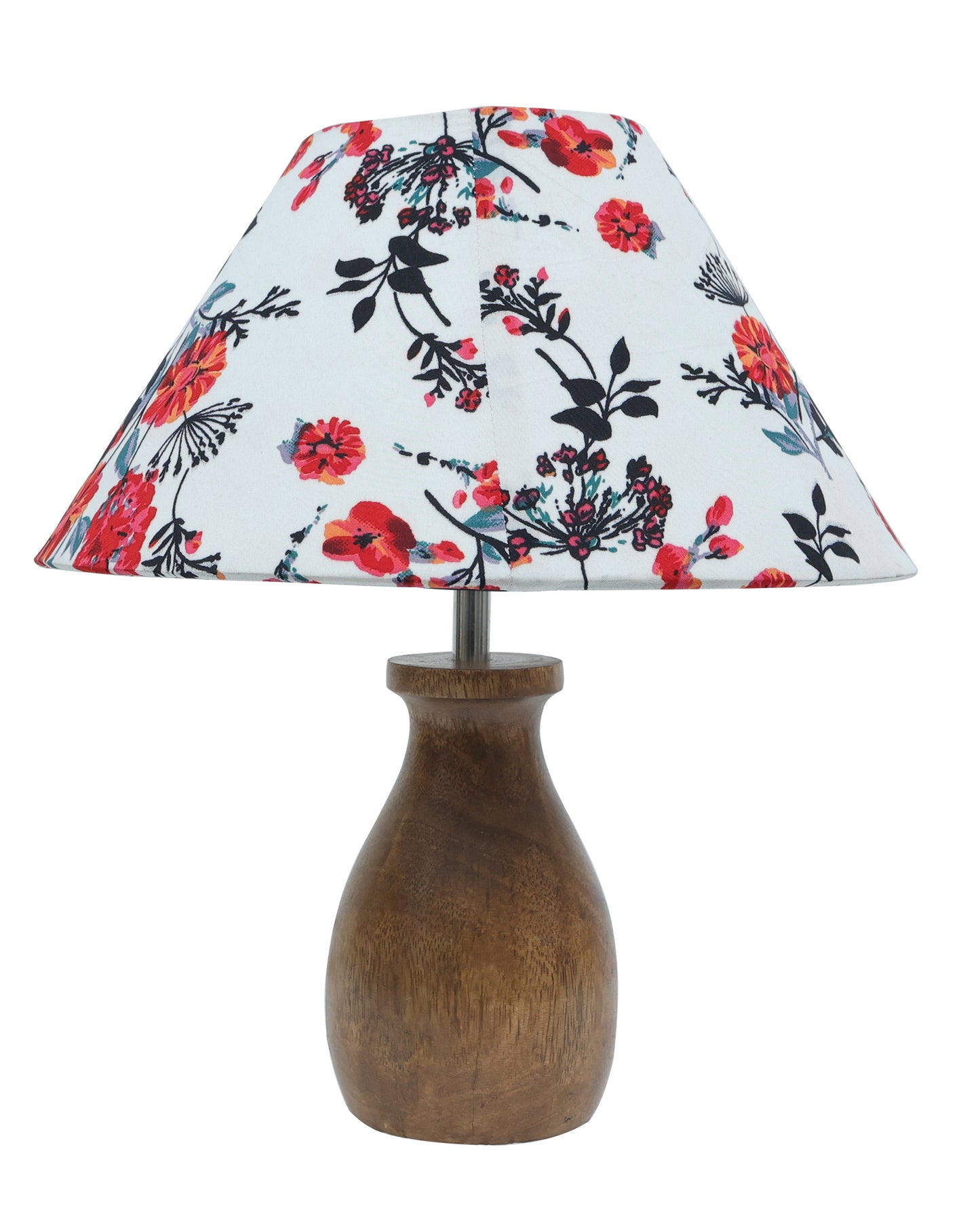 Dovel Pot Modern Table Lamp, Wooden Base Modern Fabric Lampshade for Home Office Cafe Restaurant, Dovel Pot
