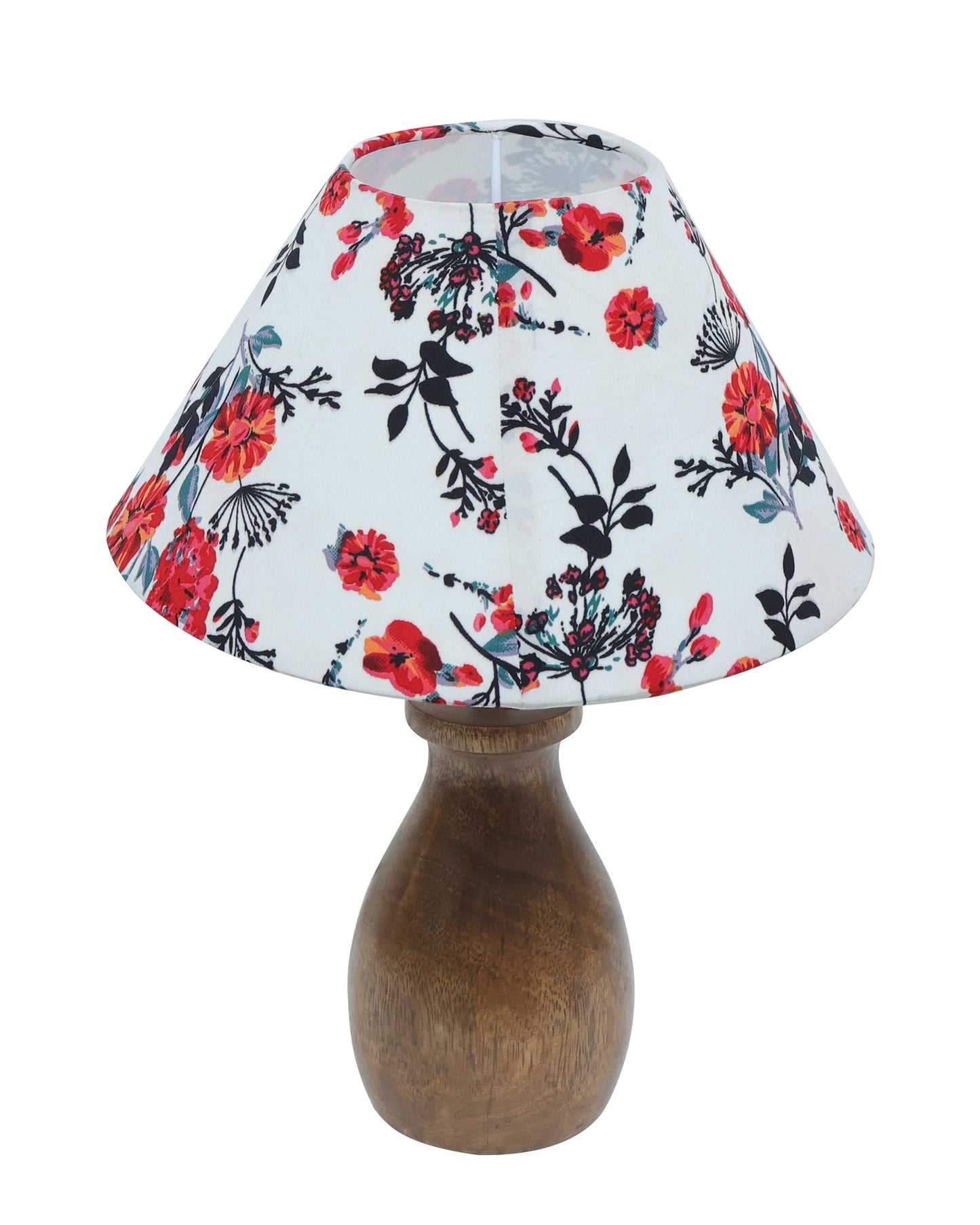Dovel Pot Modern Table Lamp, Wooden Base Modern Fabric Lampshade for Home Office Cafe Restaurant, Dovel Pot