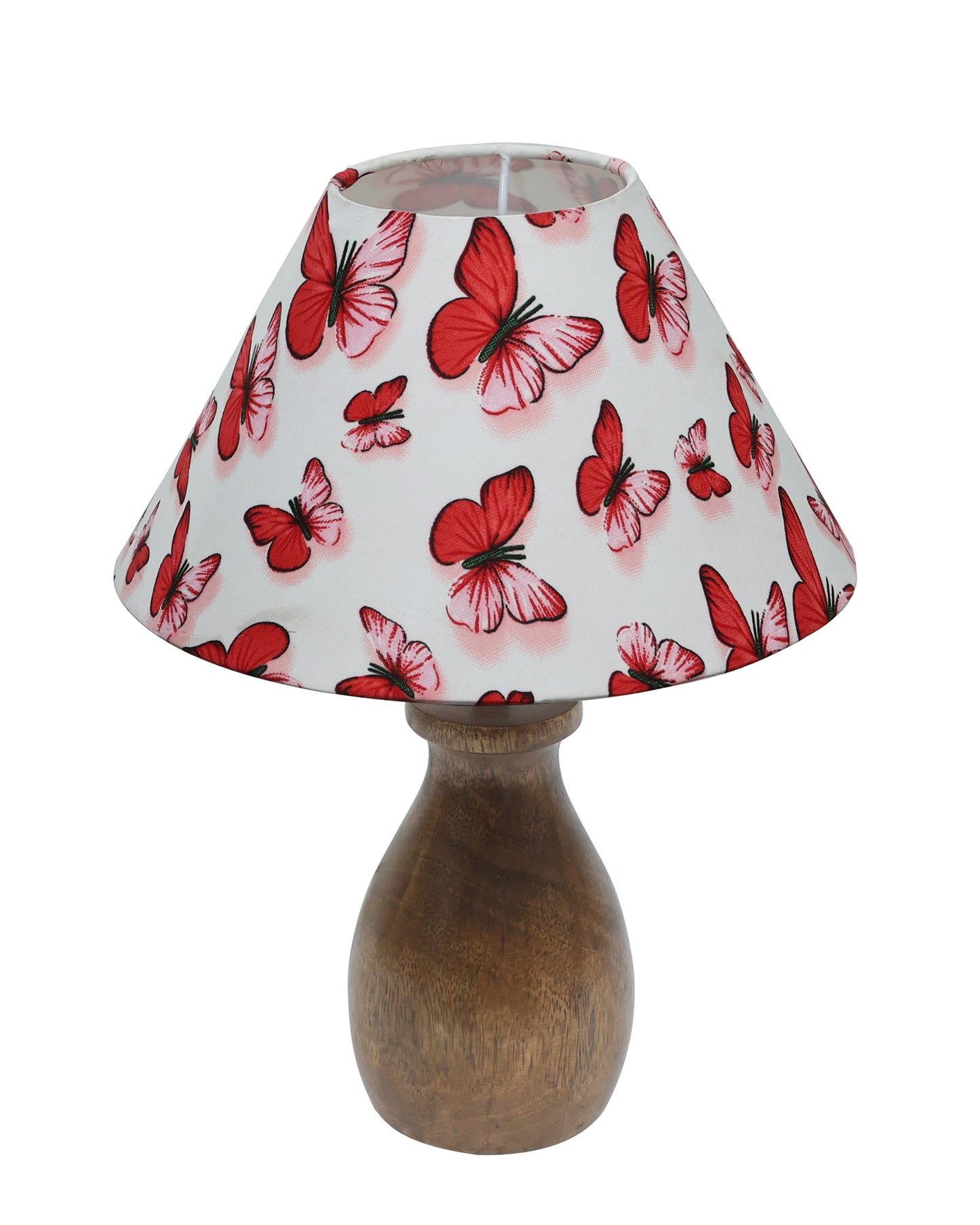 Dovel Pot Modern Table Lamp, Wooden Base Modern Fabric Lampshade for Home Office Cafe Restaurant, Dovel Pot