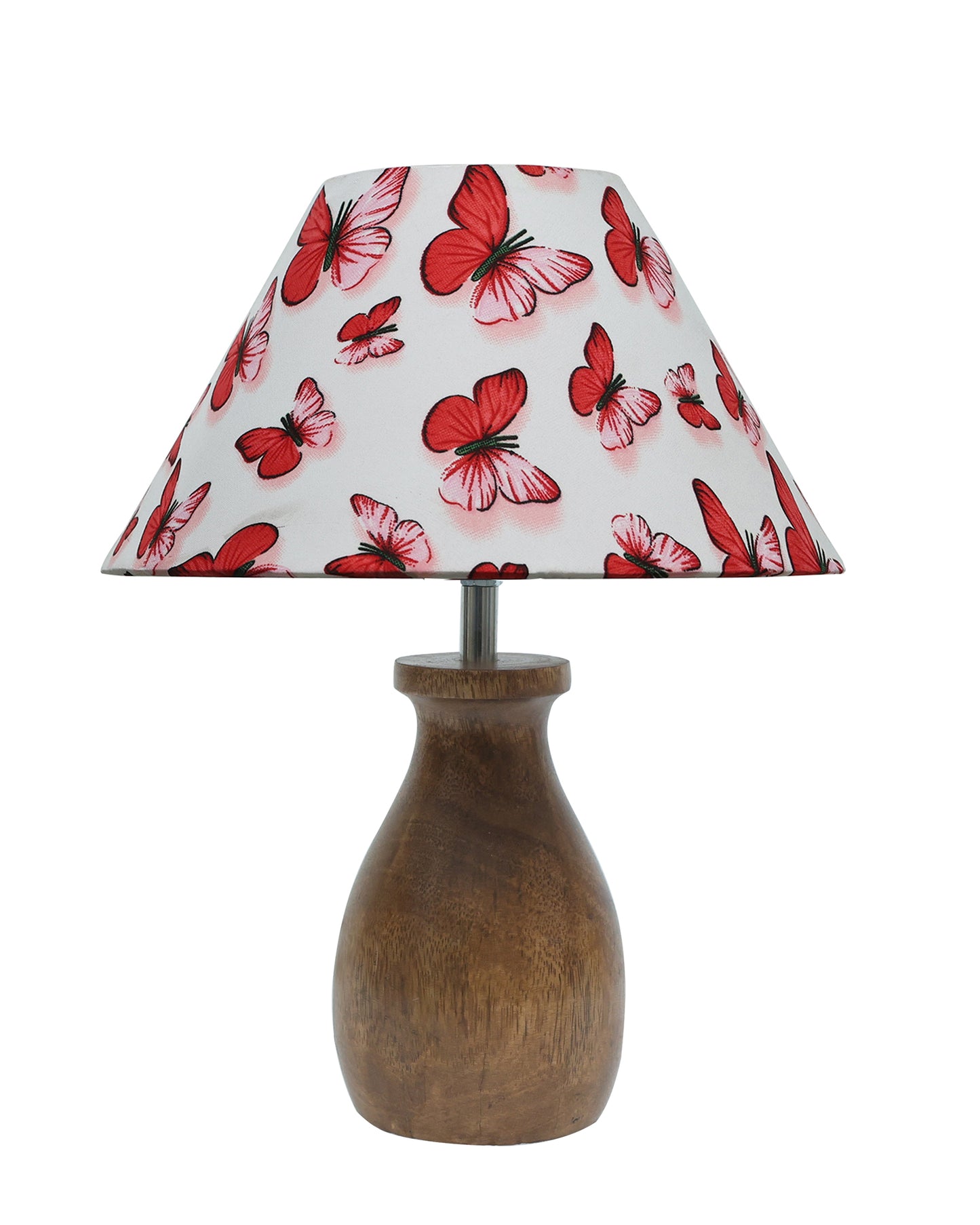 Dovel Pot Modern Table Lamp, Wooden Base Modern Fabric Lampshade for Home Office Cafe Restaurant, Dovel Pot