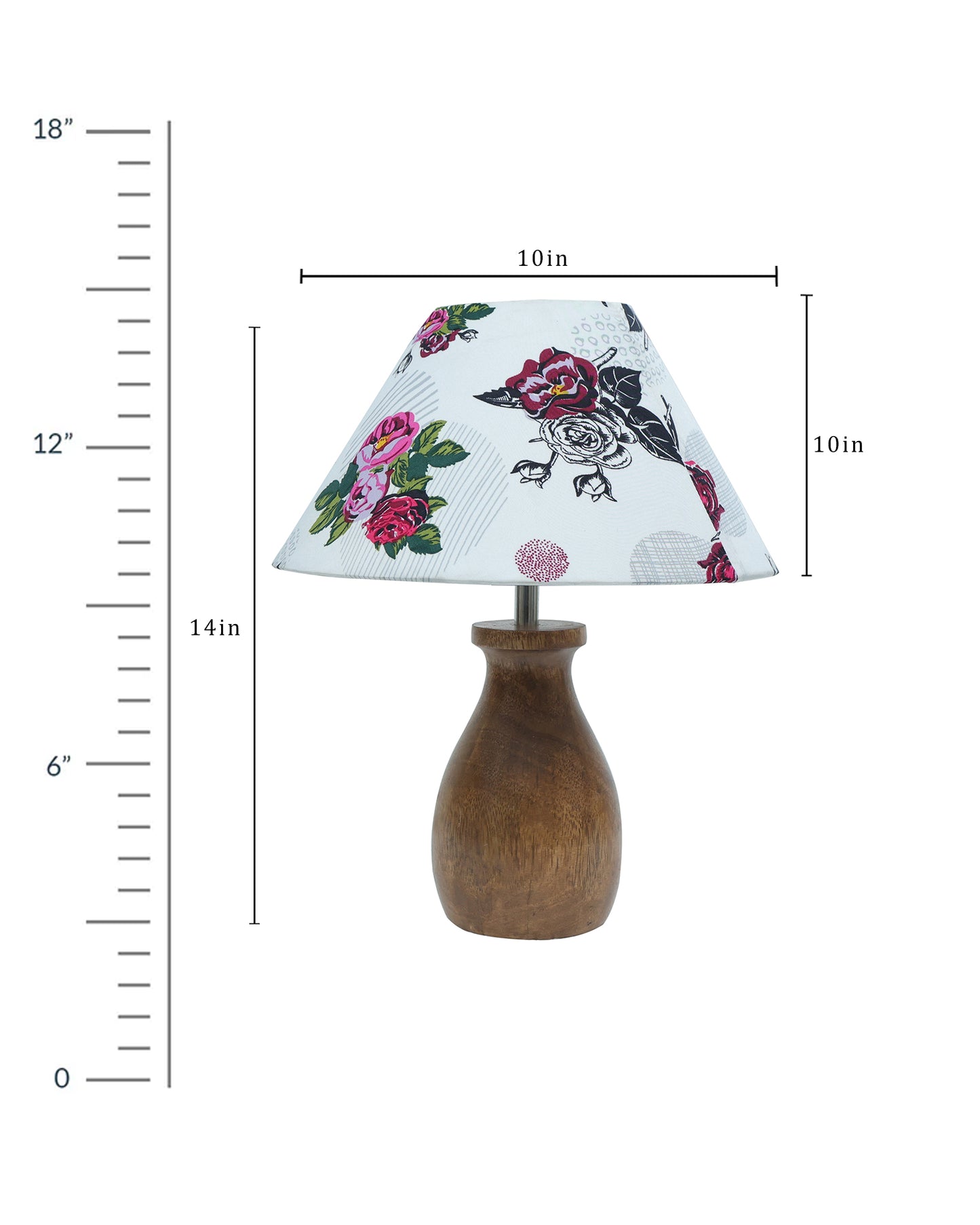 Dovel Pot Modern Table Lamp, Wooden Base Modern Fabric Lampshade for Home Office Cafe Restaurant, Dovel Pot