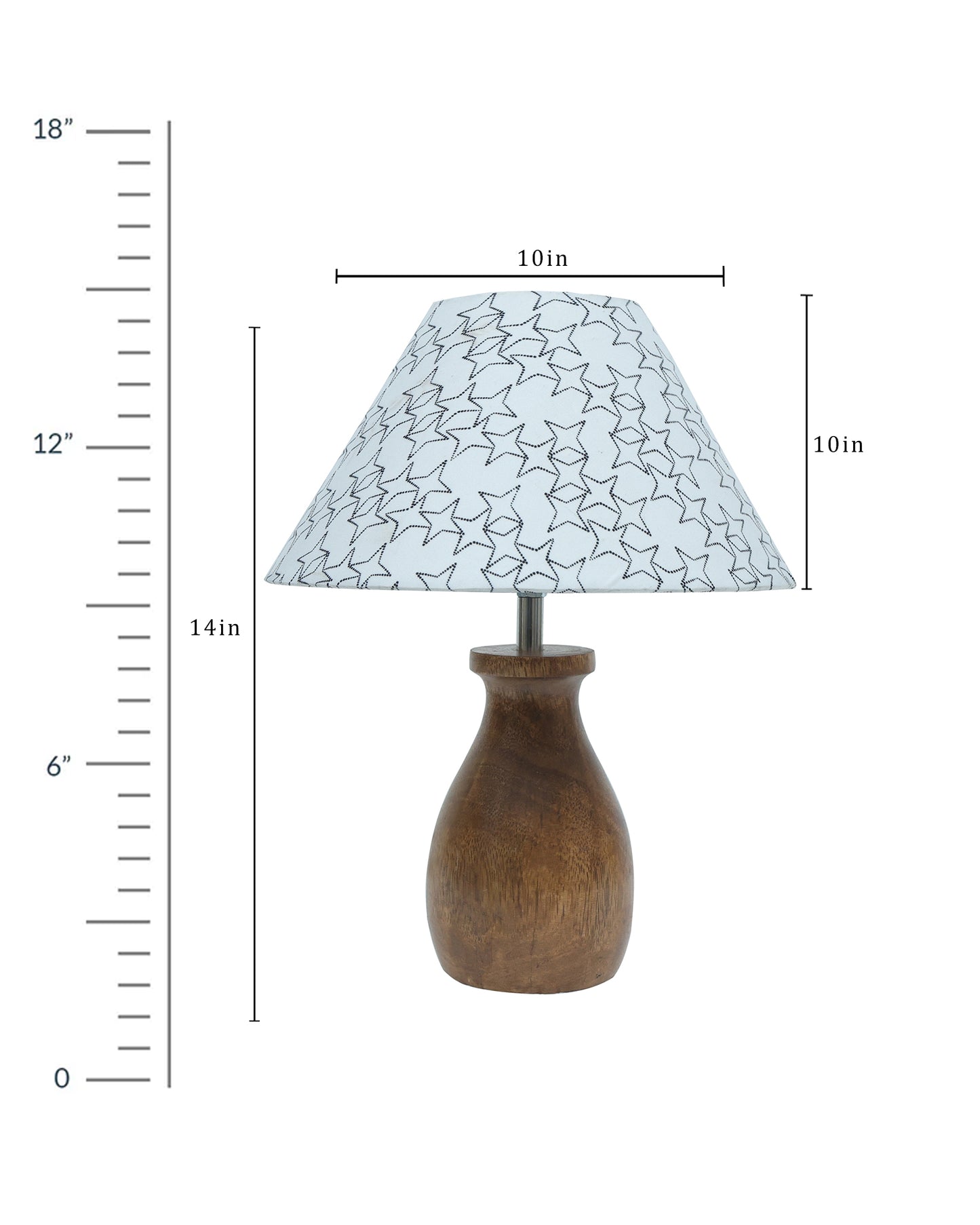 Dovel Pot Modern Table Lamp, Wooden Base Modern Fabric Lampshade for Home Office Cafe Restaurant, Dovel Pot