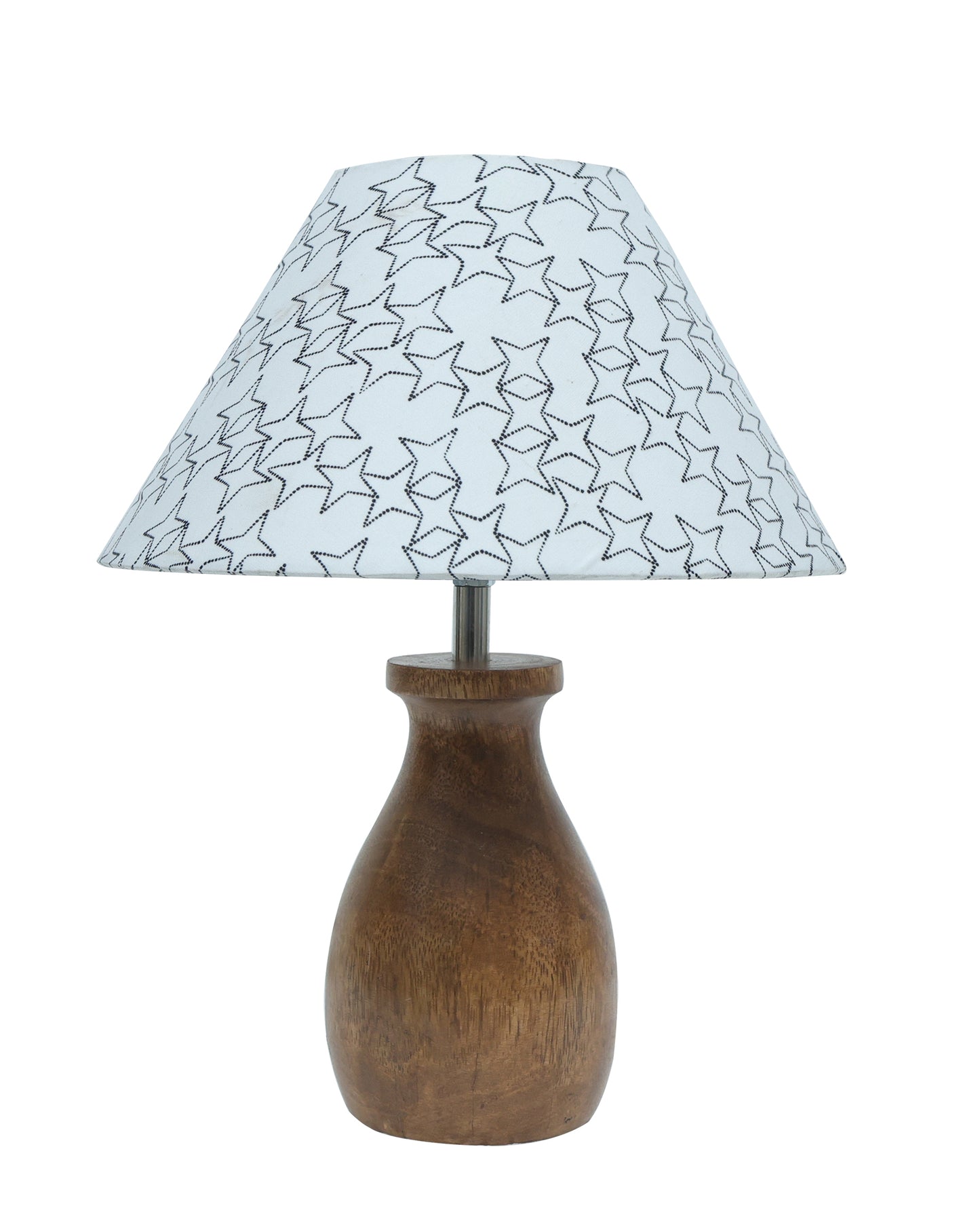 Dovel Pot Modern Table Lamp, Wooden Base Modern Fabric Lampshade for Home Office Cafe Restaurant, Dovel Pot