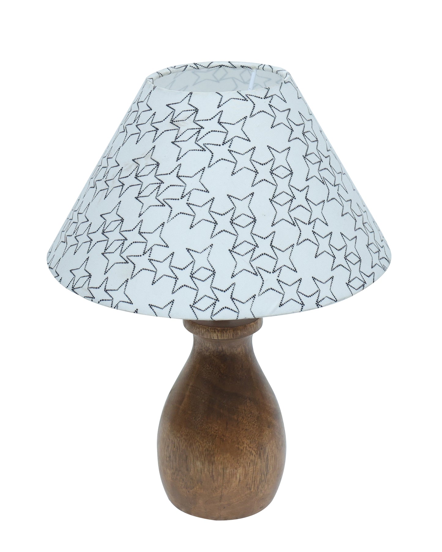 Dovel Pot Modern Table Lamp, Wooden Base Modern Fabric Lampshade for Home Office Cafe Restaurant, Dovel Pot