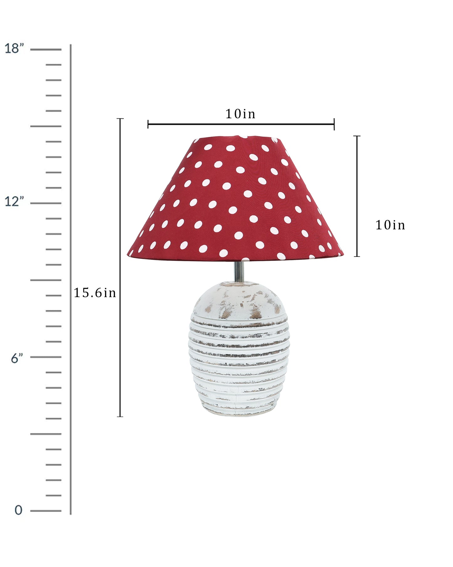 Ribbed Basket Table Lamp, Wooden Base Modern Fabric Lampshade for Home Office Cafe Restaurant