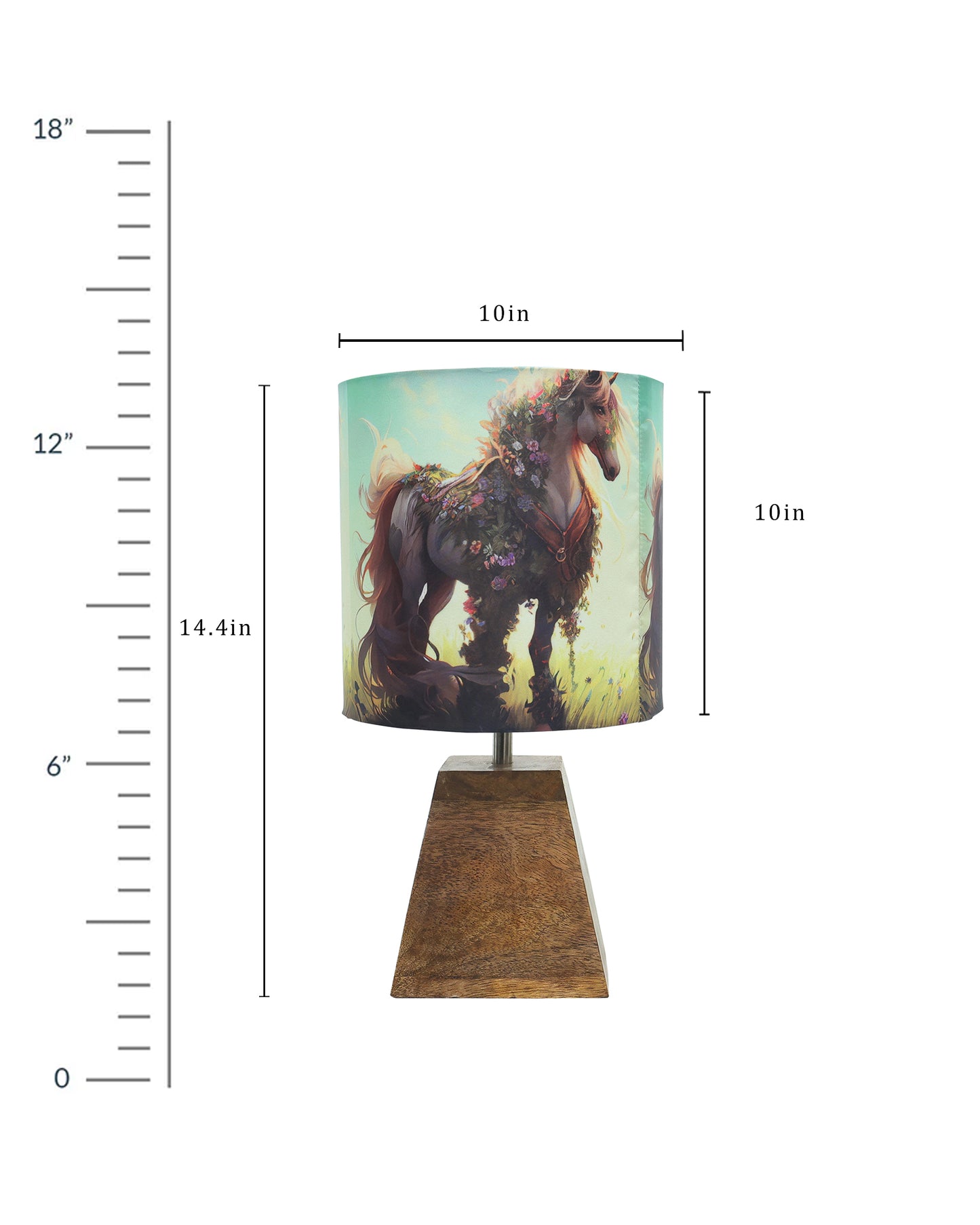 Wood Table Lamp, Modern Base Fabric Lampshade for Home Office Cafe Restaurant, Pyramid